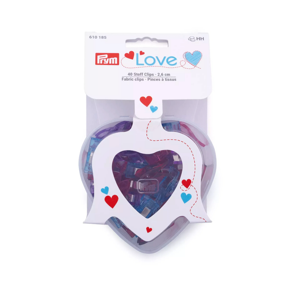 Prym Love Fabric Clips 2.6cm In Heart Box