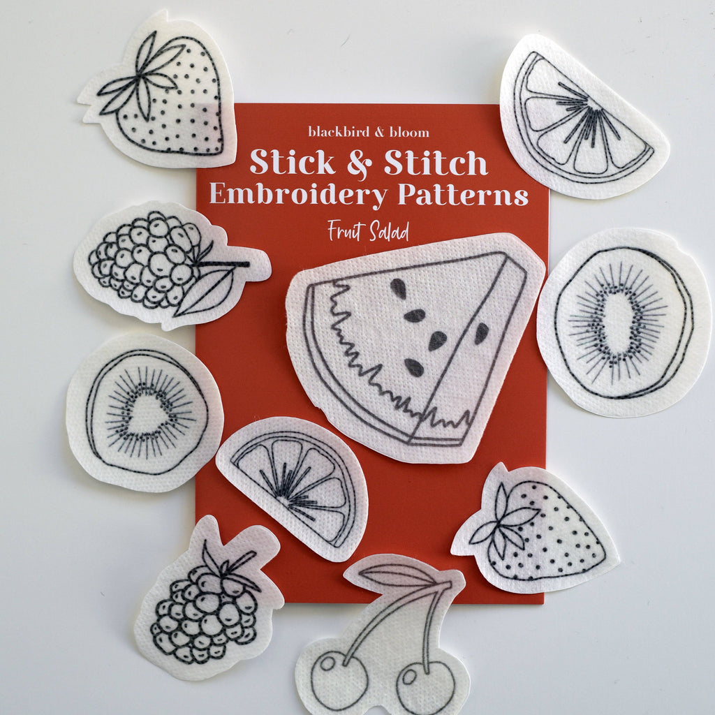 Blackbird & Bloom - Fruit Salad Stick & Stitch Embroidery Patterns