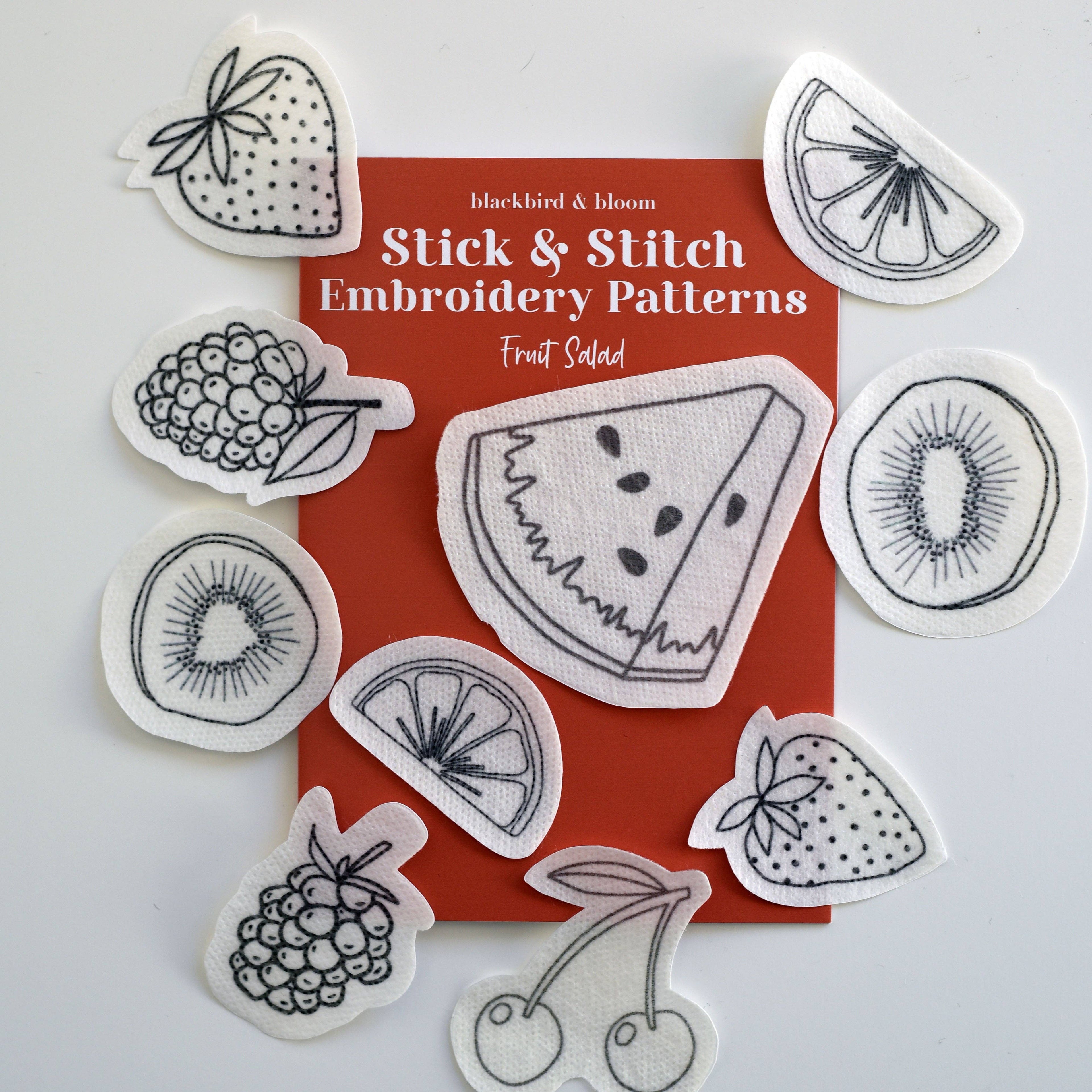 Blackbird & Bloom - Fruit Salad Stick & Stitch Embroidery Patterns