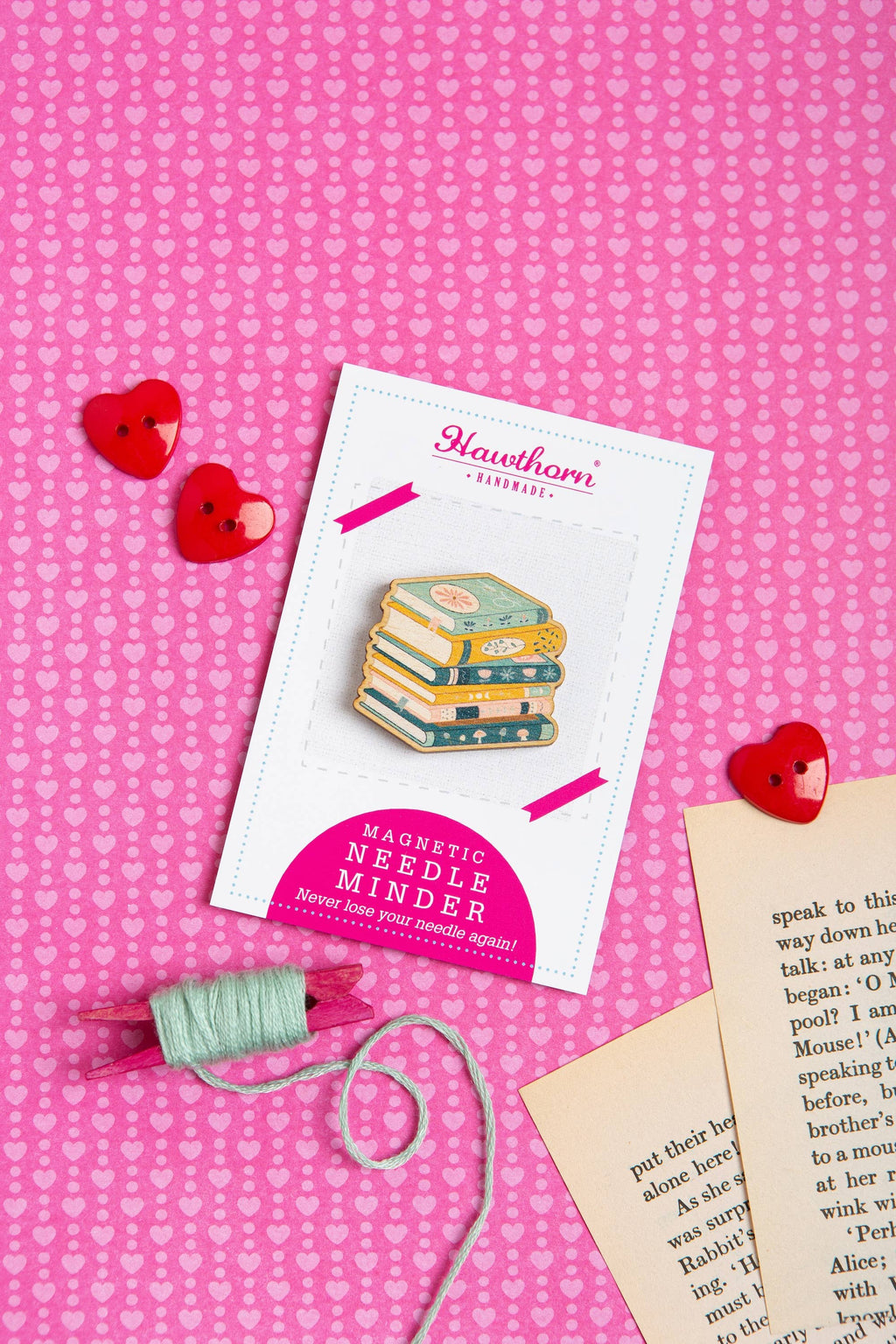 Hawthorn Handmade Book Lover Needle Minder | Gift for Crafters