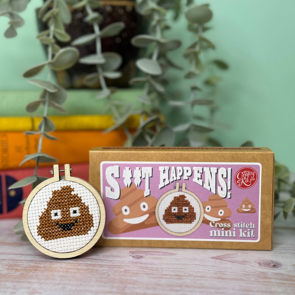 The Crafty Kit Company 'S**t happens!' Mini Matchbox Cross Stitch Kit