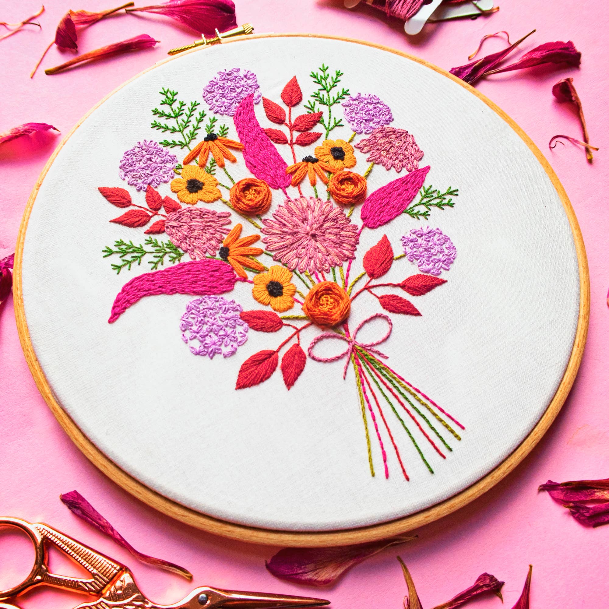 Pixels & Purls Autumn Bouquet Embroidery Kit
