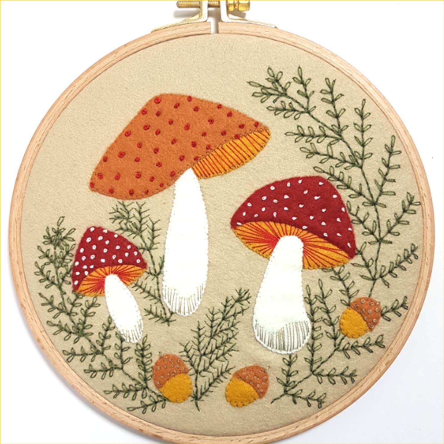 Corinne Lapierre Toadstool Appliqué Hoop Craft Kit