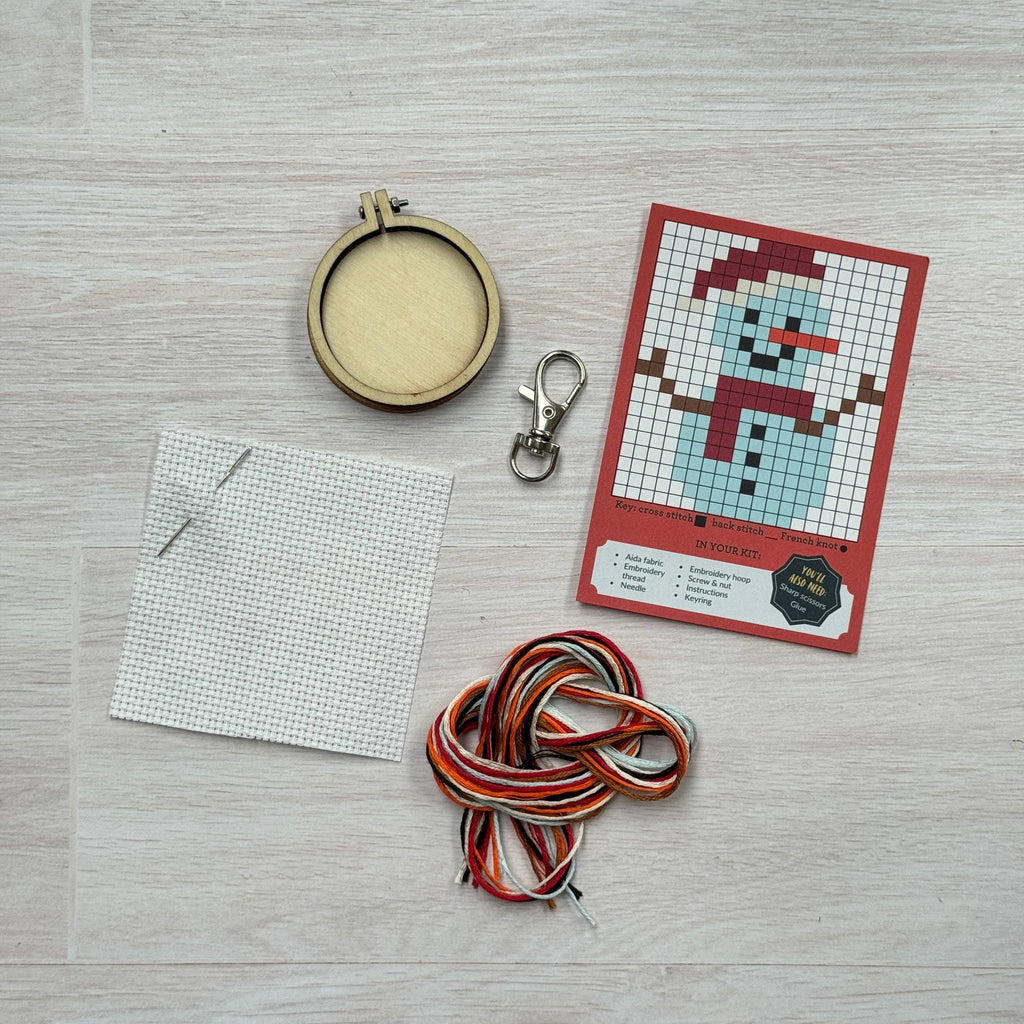 The Crafty Kit Company Snowman Mini Matchbox Christmas Cross Stitch Kit