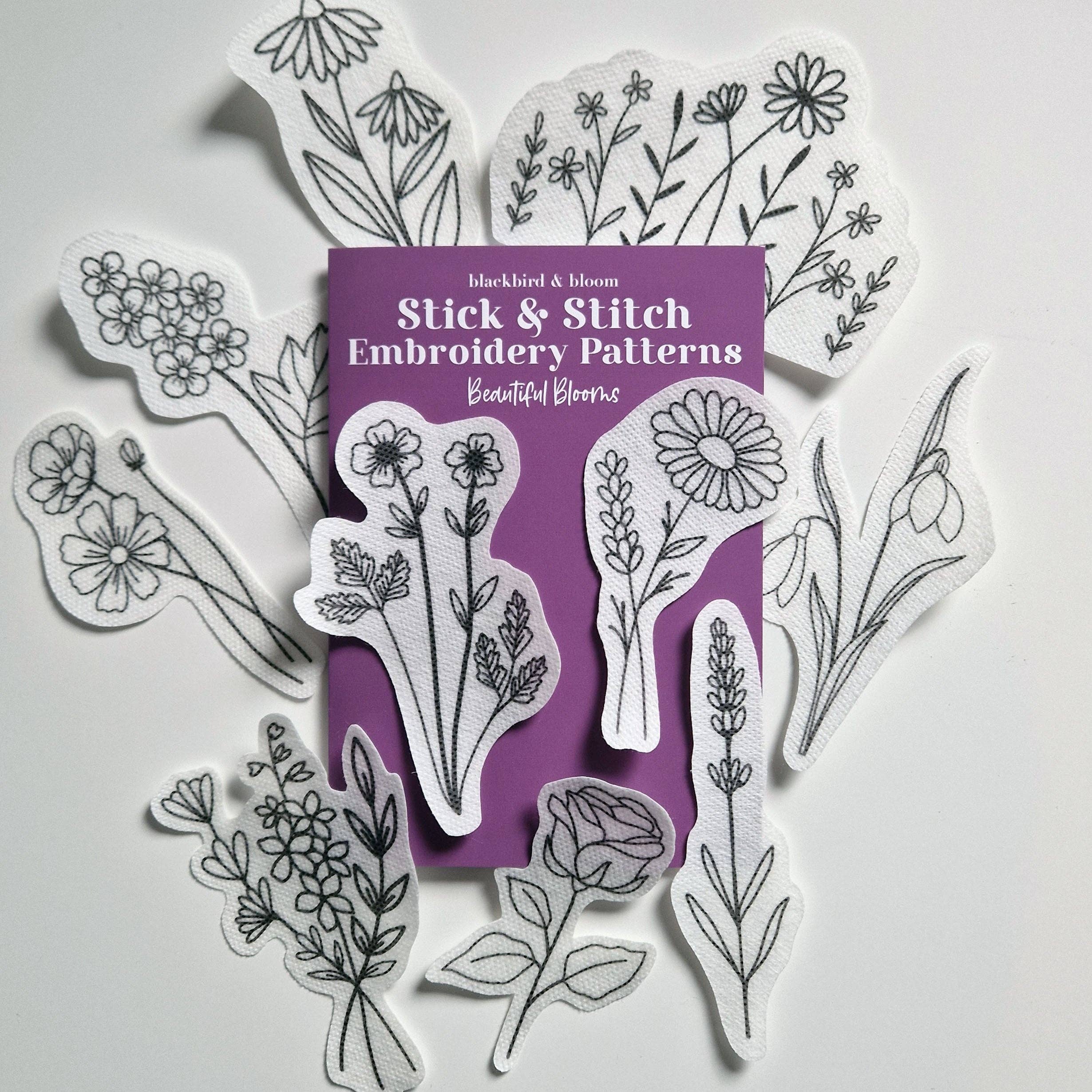 Blackbird & Bloom - Beautiful Blooms Stick & Stitch Embroidery Patterns