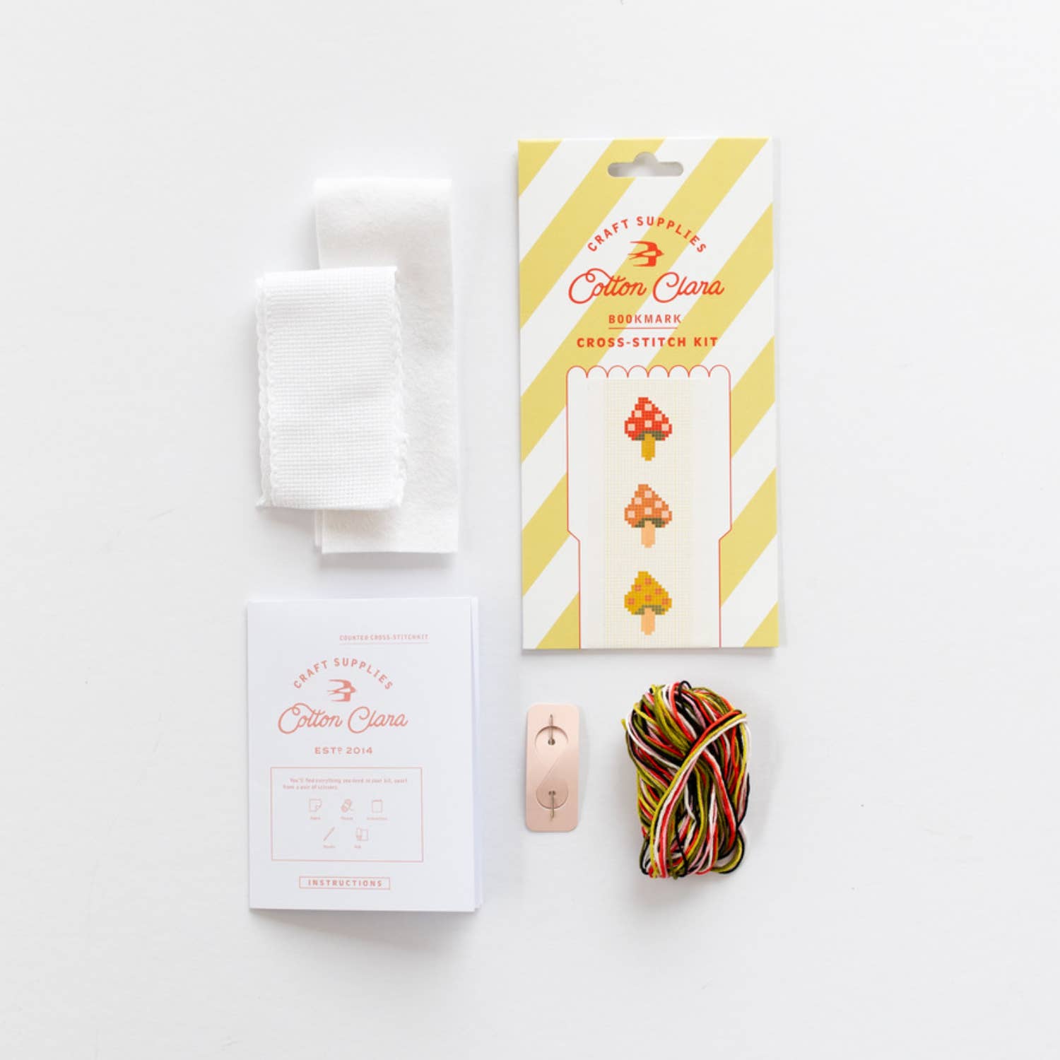 Cotton Clara Tea & Mugs Cross Stitch Bookmark Kit