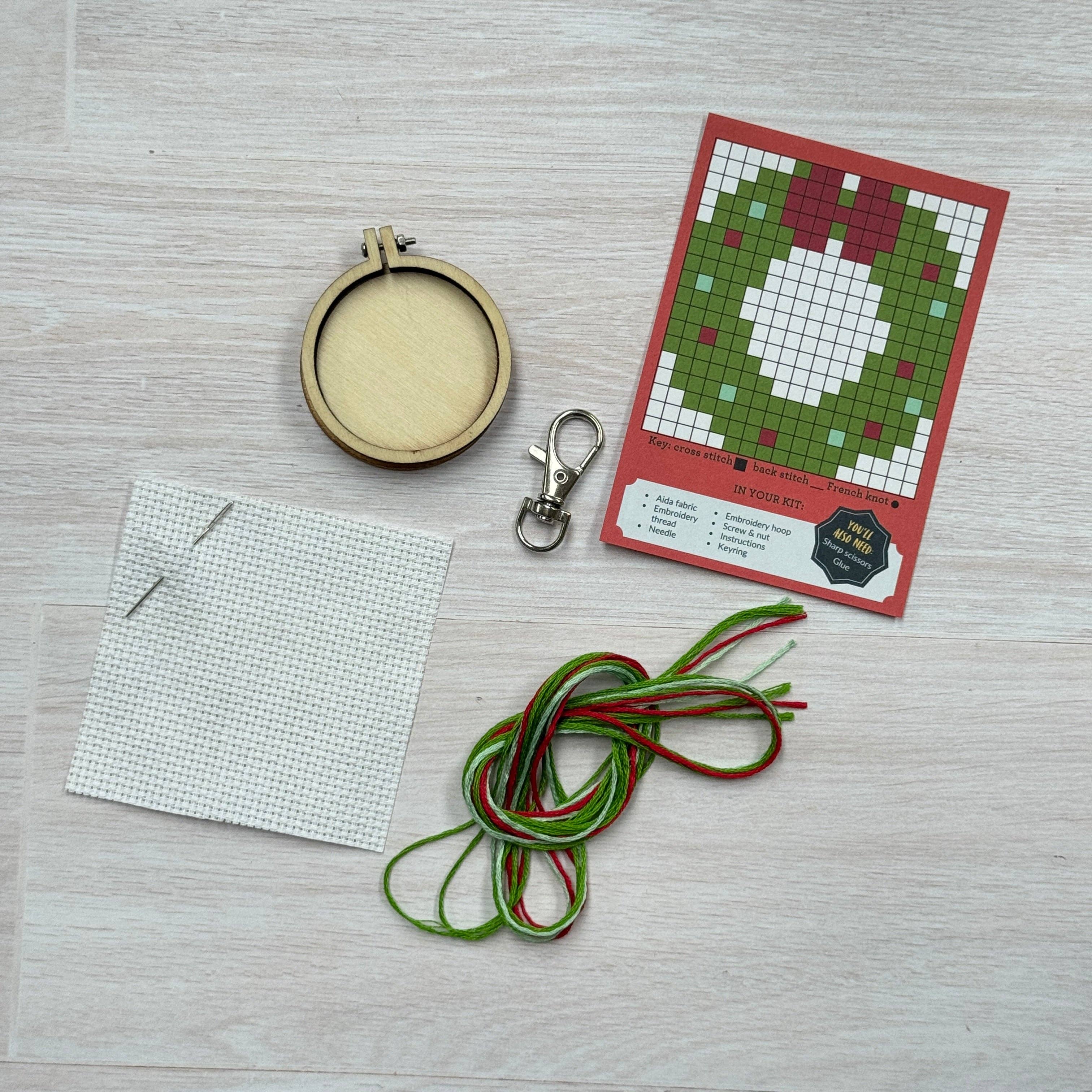 The Crafty Kit Company Wreath Mini Matchbox Christmas Cross Stitch Kit