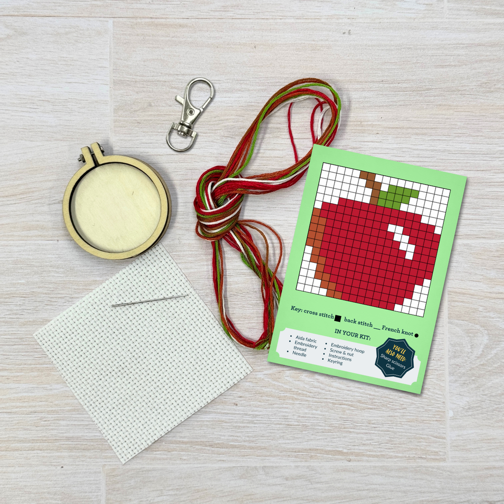 The Crafty Kit Company 'You're The Apple Of My Eye' Mini Matchbox Cross Stitch Kit