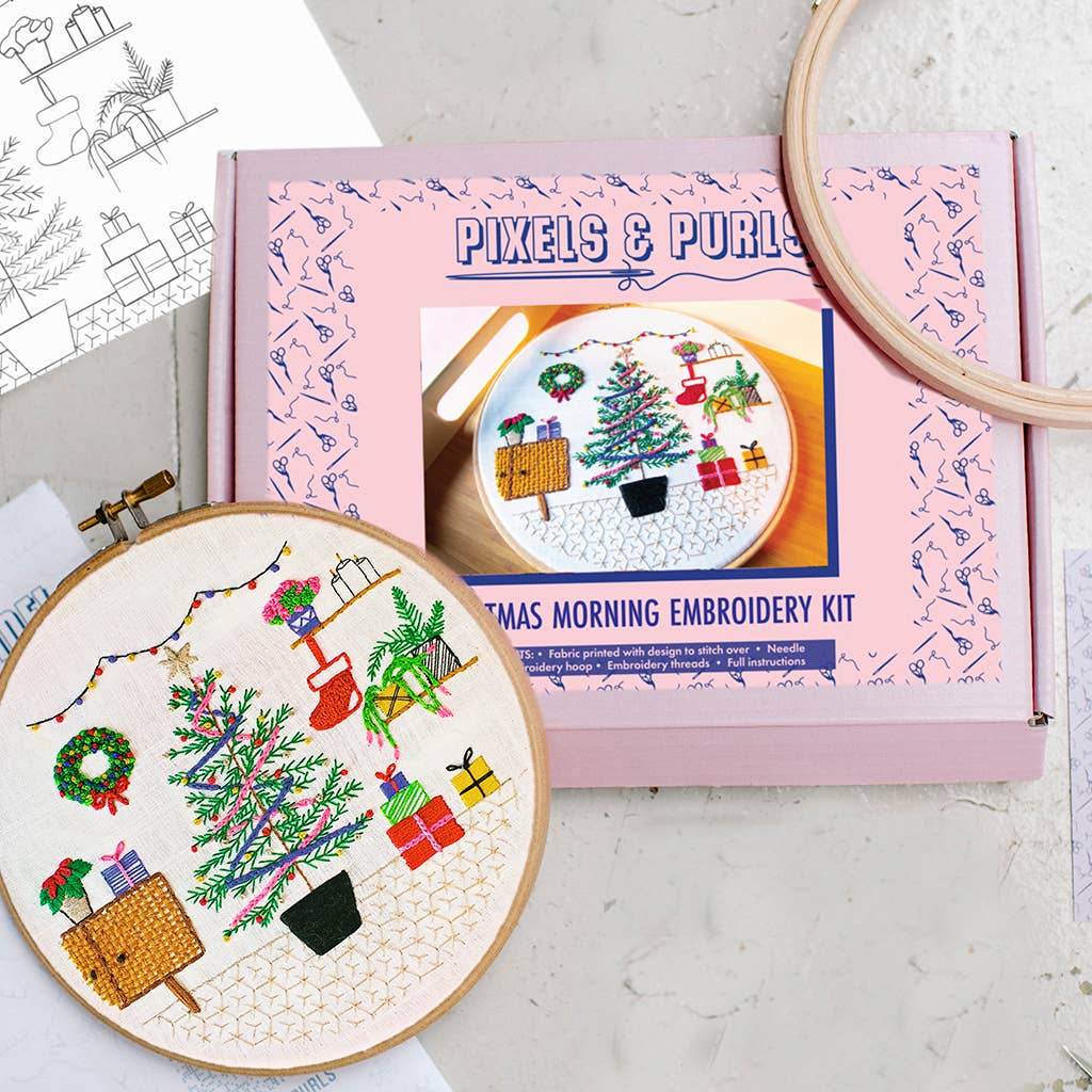 Pixels & Purls Christmas Morning Embroidery Kit