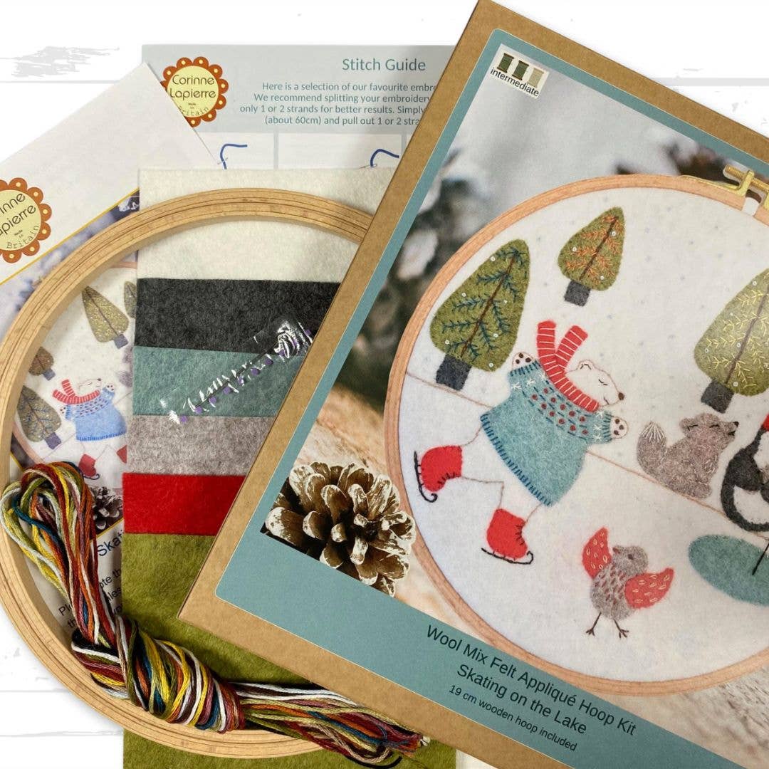 Corinne Lapierre Skating on the Lake Felt Appliqué Hoop Kit