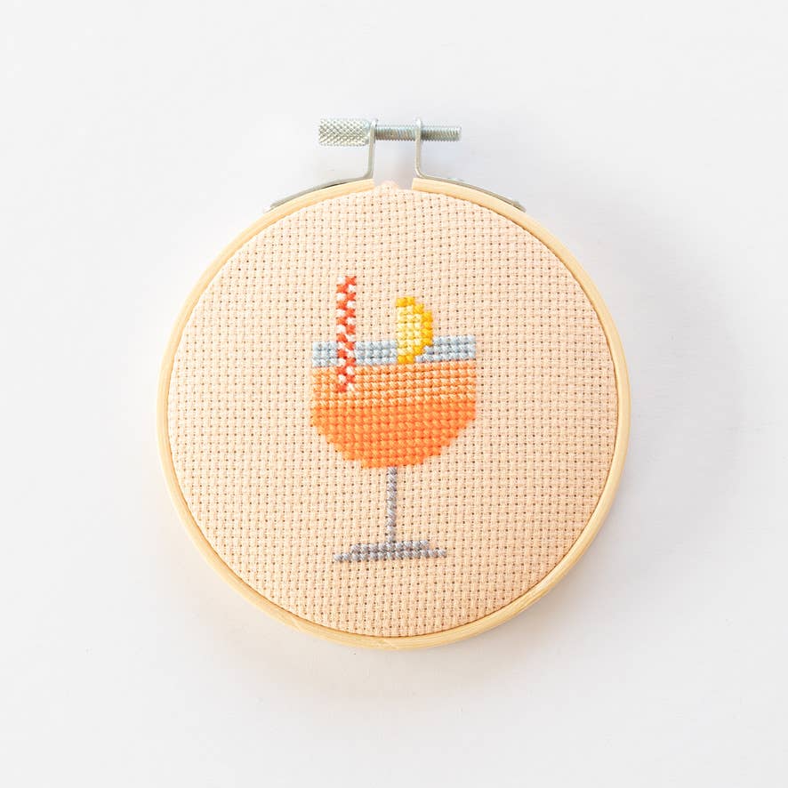 Cotton Clara Aperol Cocktail Beginner Counted Cross Stitch Kit