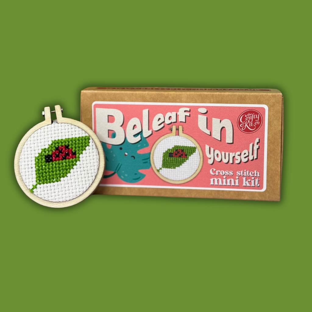 The Crafty Kit Company 'Beleaf in Yourself' Mini Matchbox Cross Stitch Kit