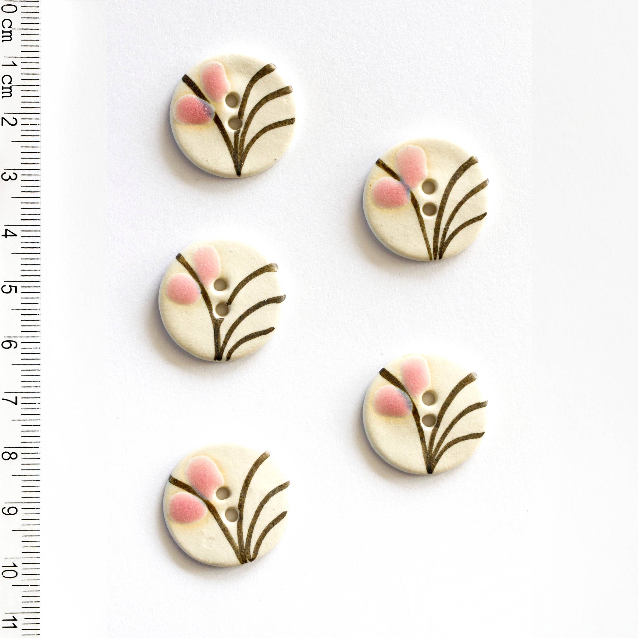 Handmade Pink Floral Buttons