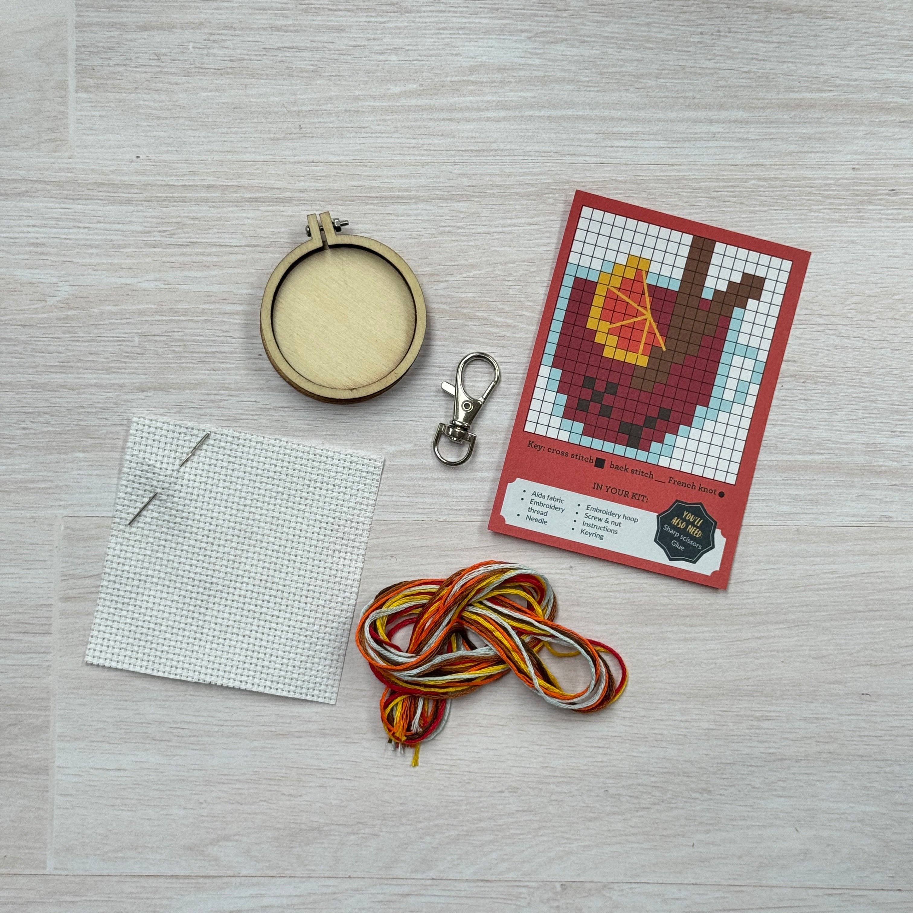 The Crafty Kit Company Mulled Wine Mini Matchbox Christmas Cross Stitch Kit