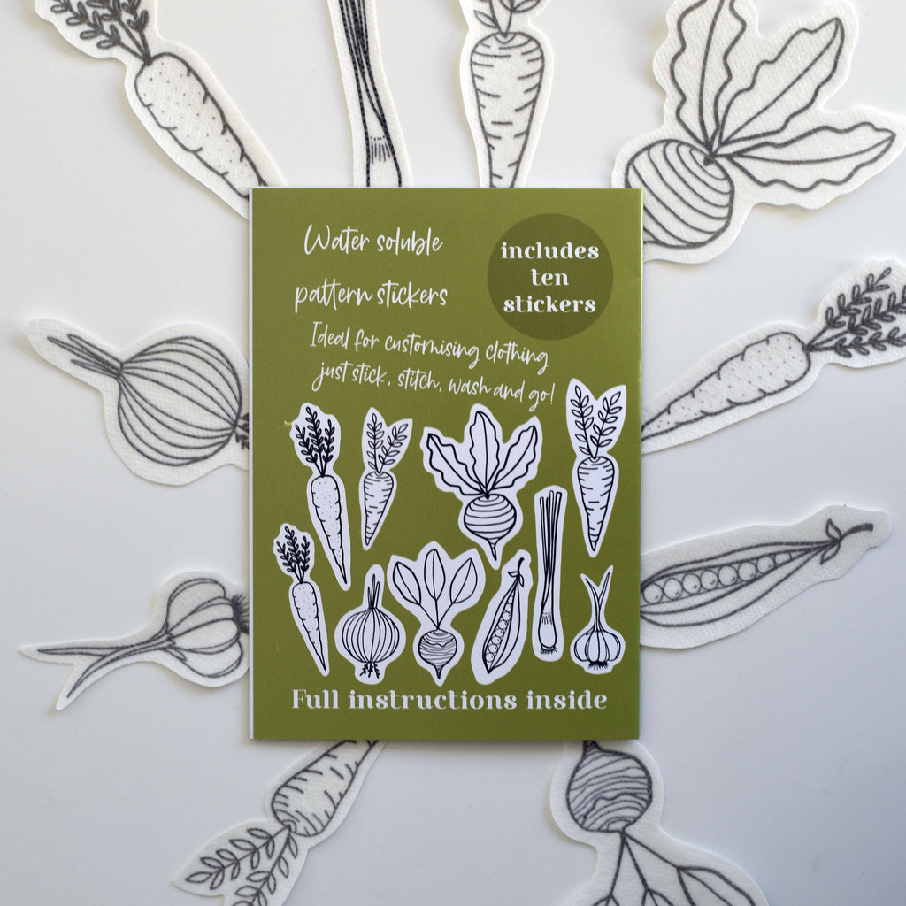 Blackbird & Bloom - Garden Vegetables Stick & Stitch Embroidery Patterns