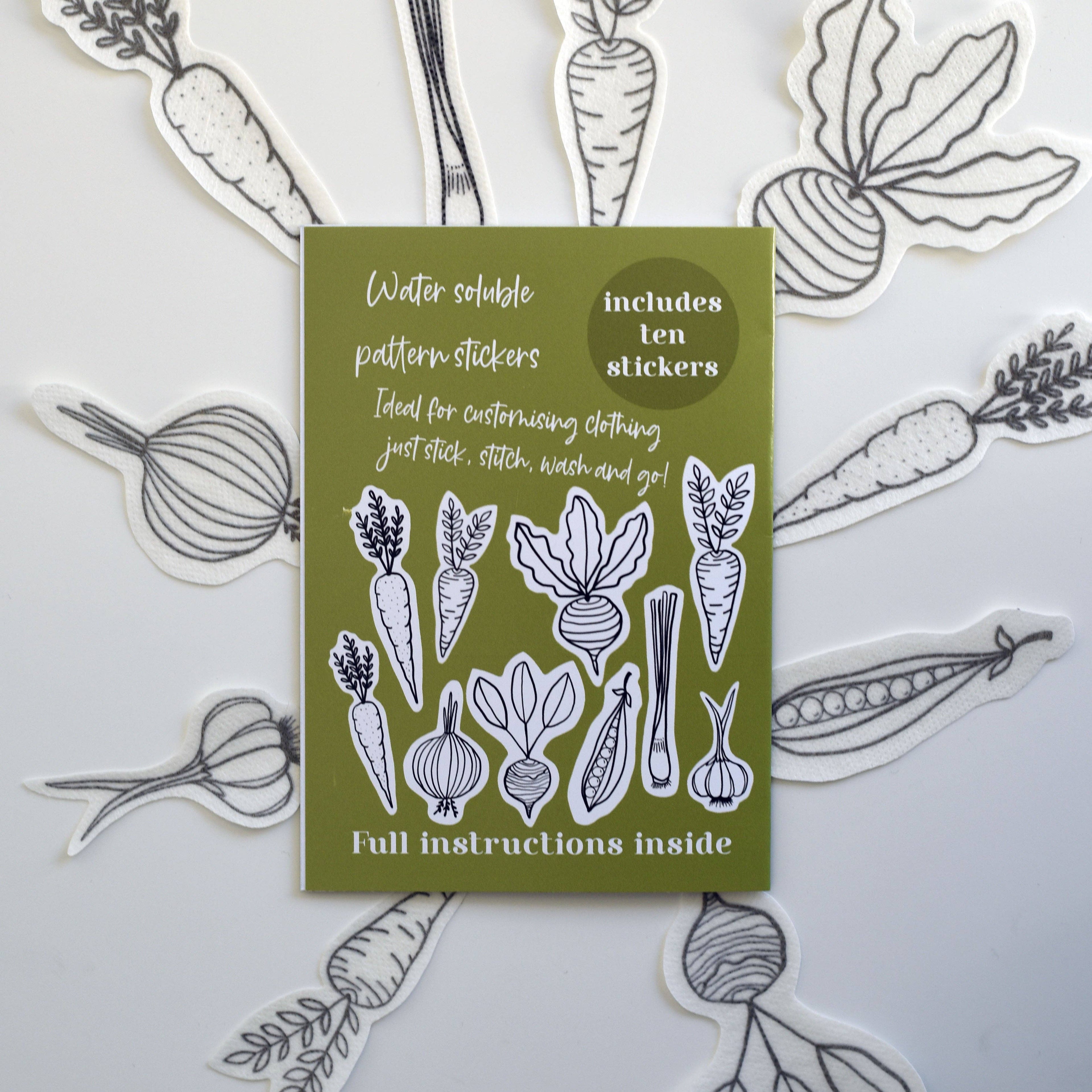 Blackbird & Bloom - Garden Vegetables Stick & Stitch Embroidery Patterns