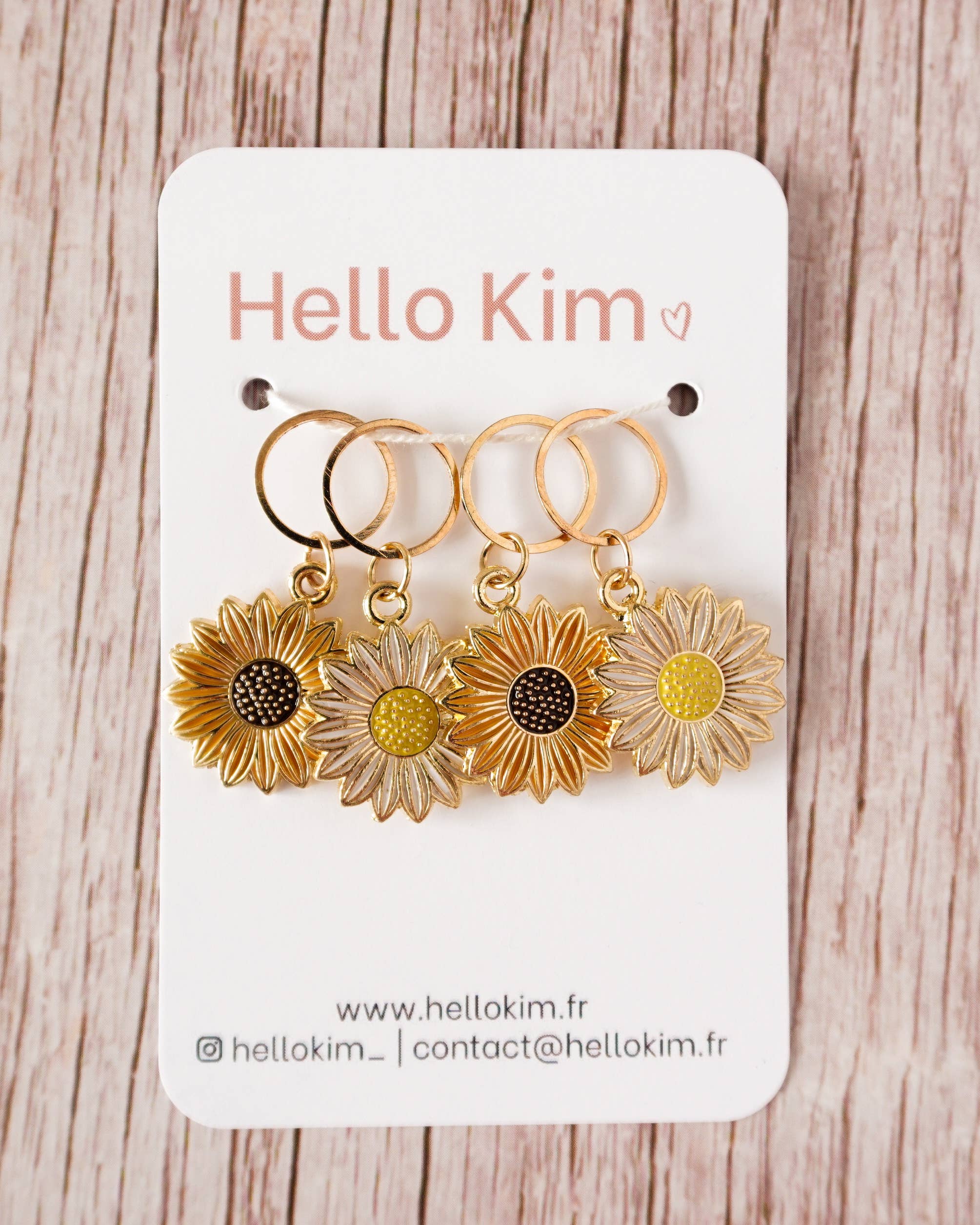 Hello Kim Stitch Markers - Sunflowers