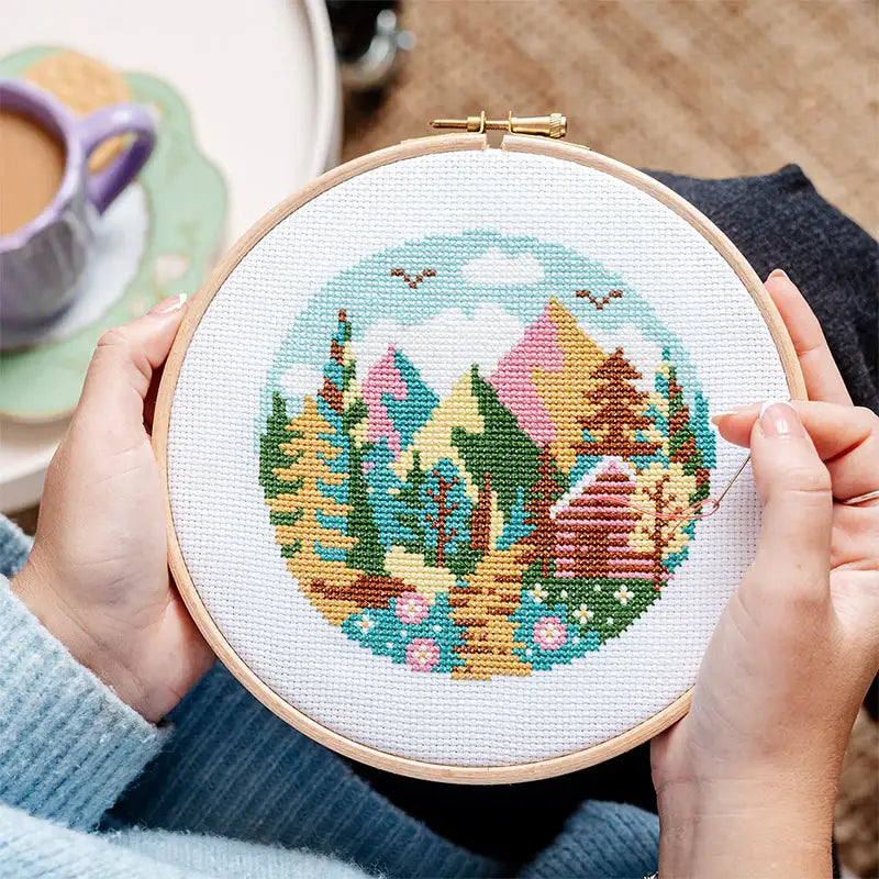 Caterpillar Cross Stitch Forest Peaks Cross Stitch Kit