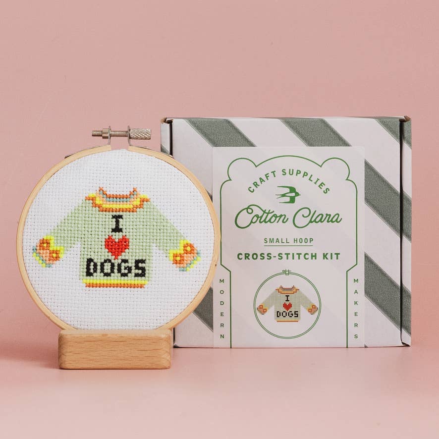 Cotton Clara I Love Dogs Jumper Cross Stitch Kit