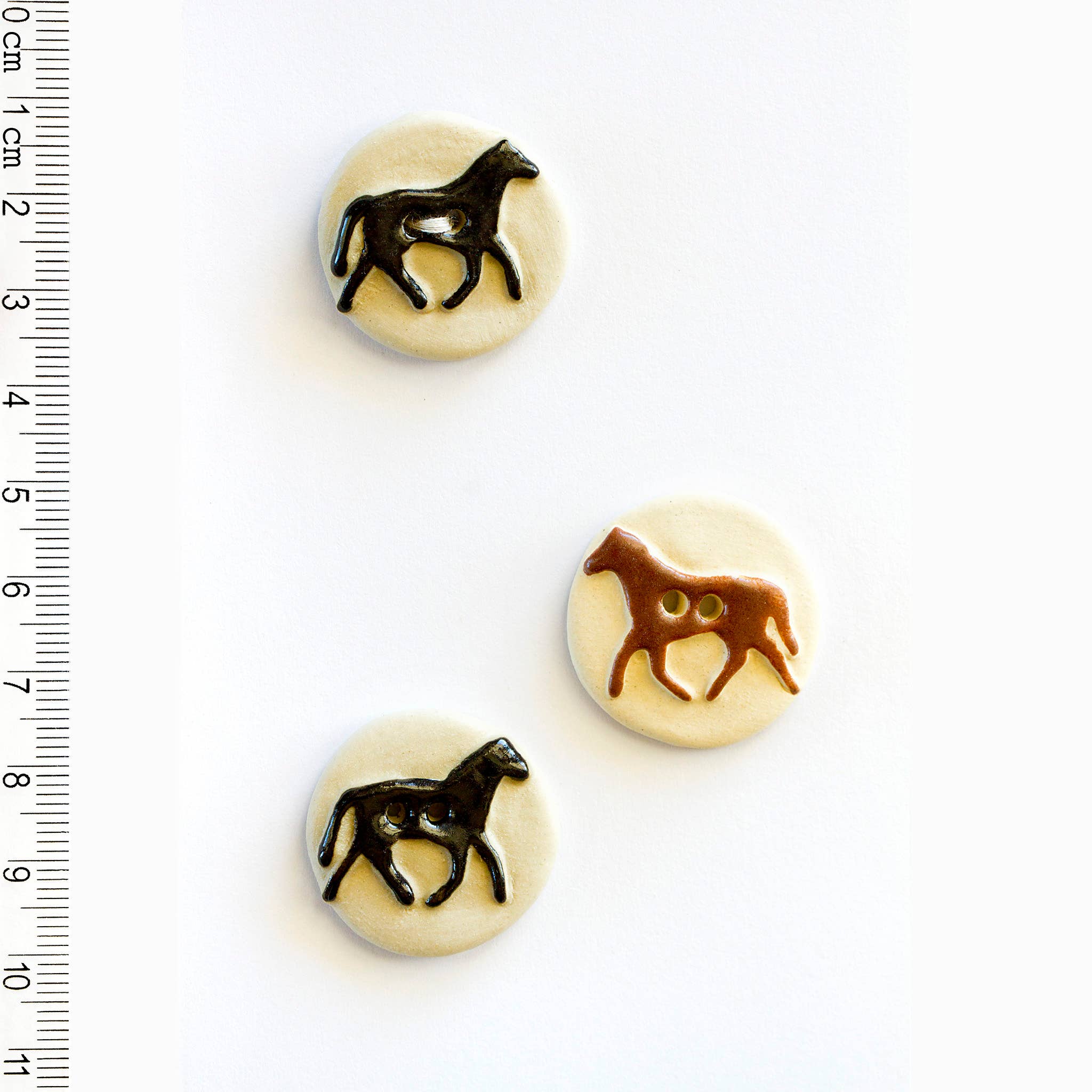Handmade Round Horse Buttons