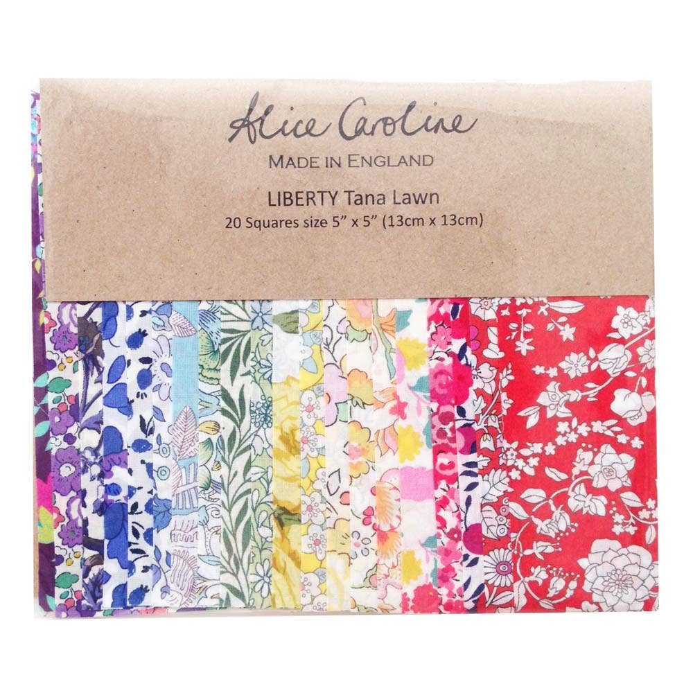 Alice Caroline - 20 Pcs Liberty Tana Lawn Mixed Colours 5″ Charm Squares