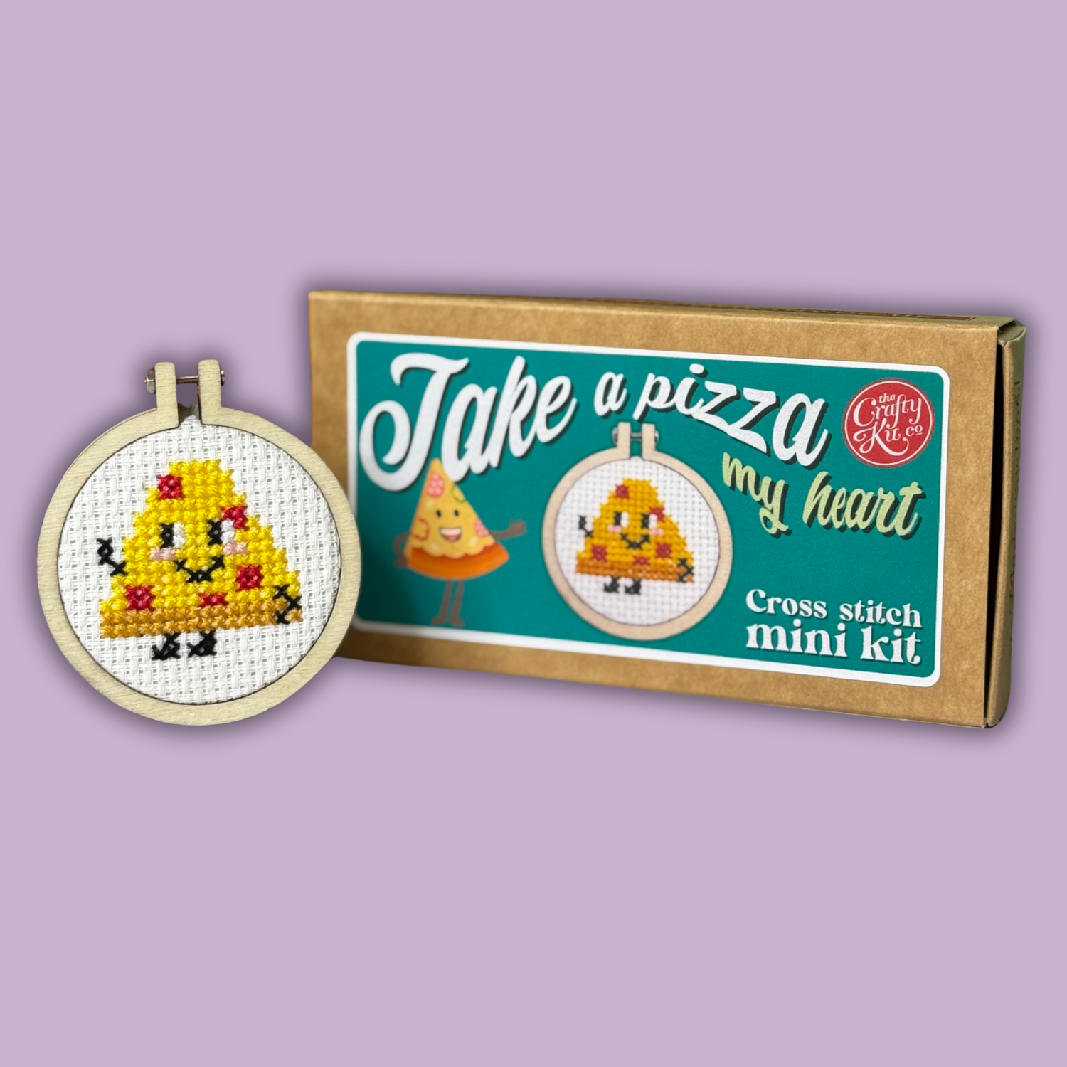 The Crafty Kit Company 'Take A Pizza My Heart' Mini Matchbox Cross Stitch Kit