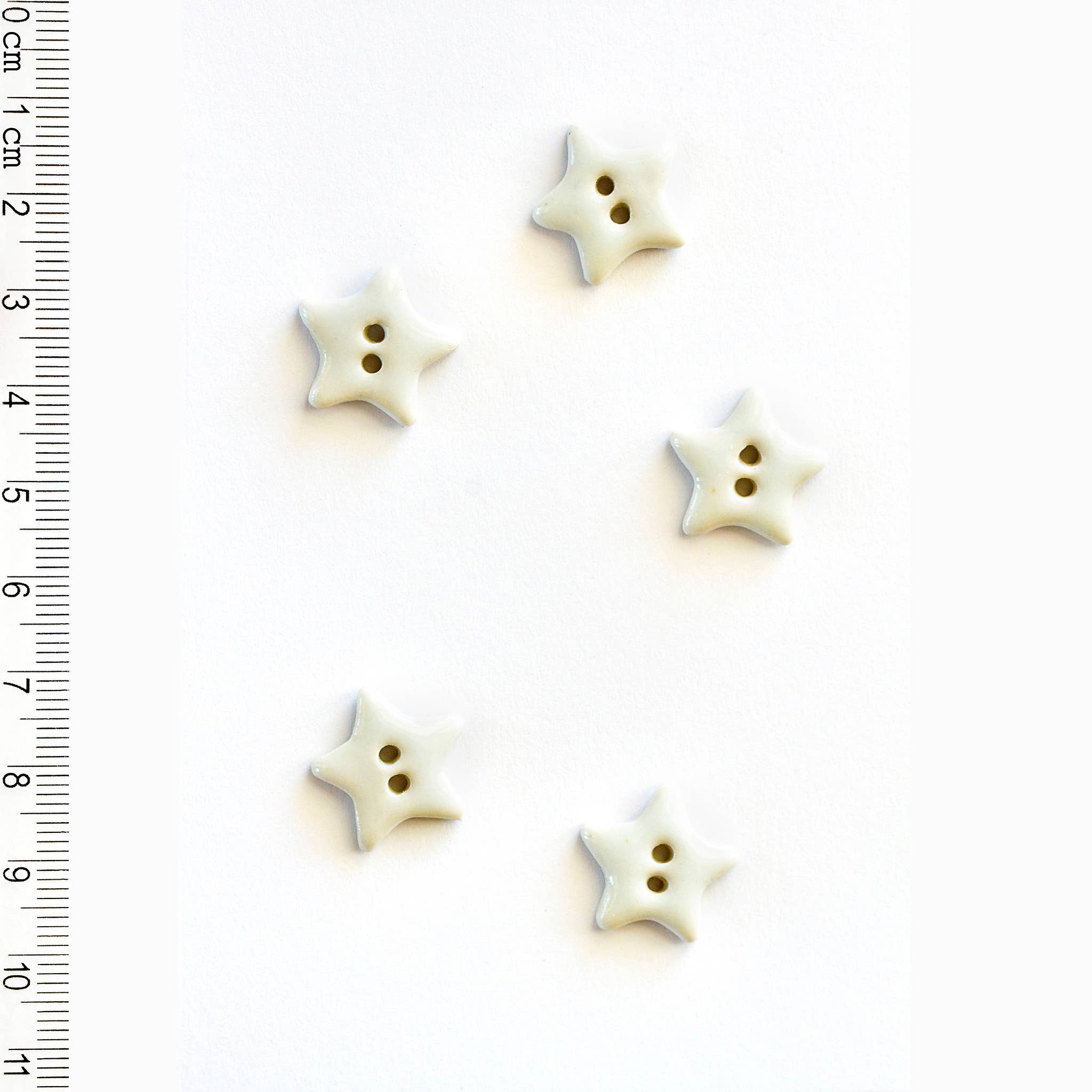 Handmade White Star Buttons