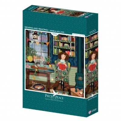 1000 Piece Square Puzzle - Sewing and Reading