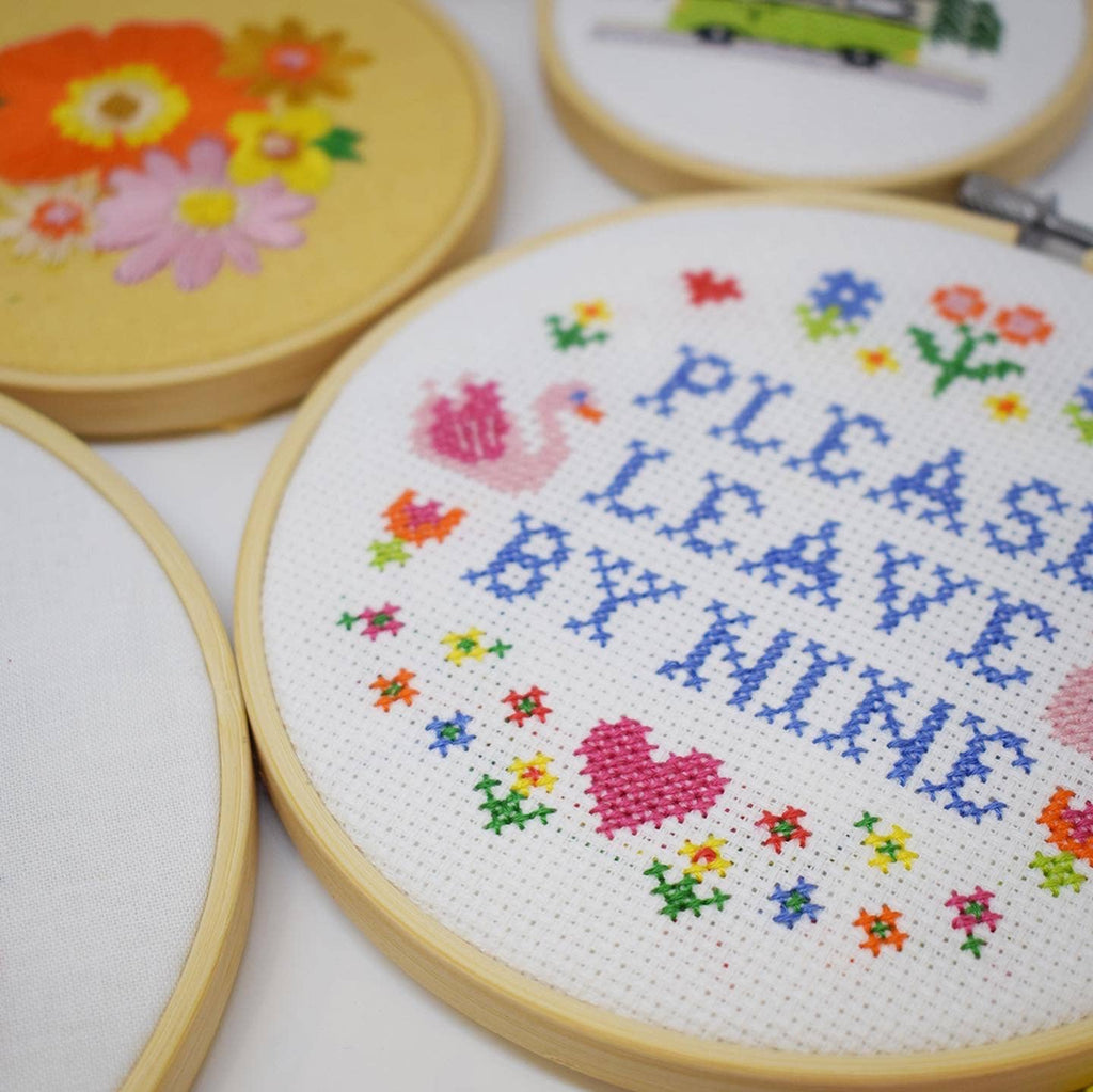 The Make Arcade 'Please leave by Nine' Large Cross Stitch
