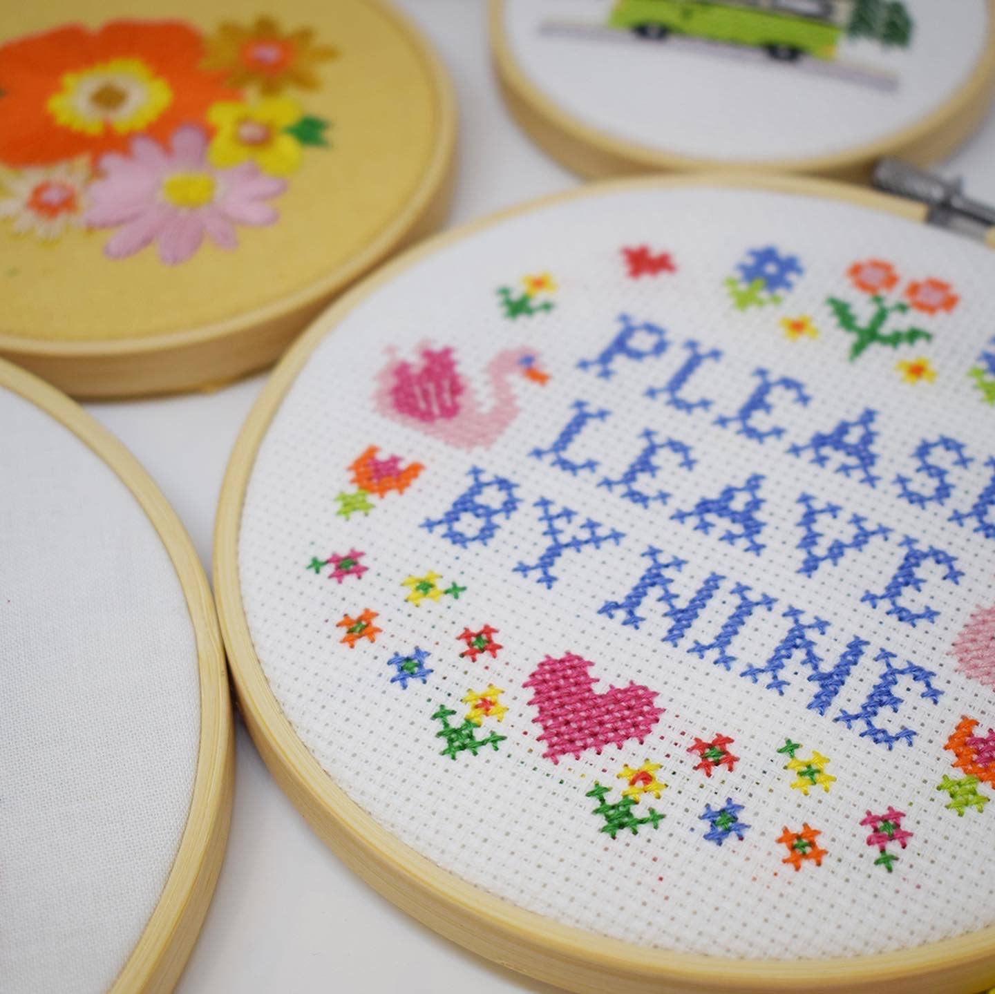 The Make Arcade 'Please leave by Nine' Large Cross Stitch