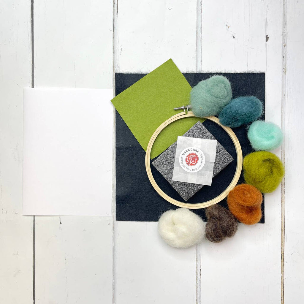 The Crafty Kit Company Paint with Wool: Sleepy Fox in a Hoop Needle Felt Craft Kit