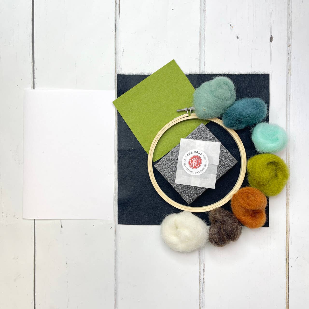 The Crafty Kit Company Paint with Wool: Sleepy Fox in a Hoop Needle Felt Craft Kit
