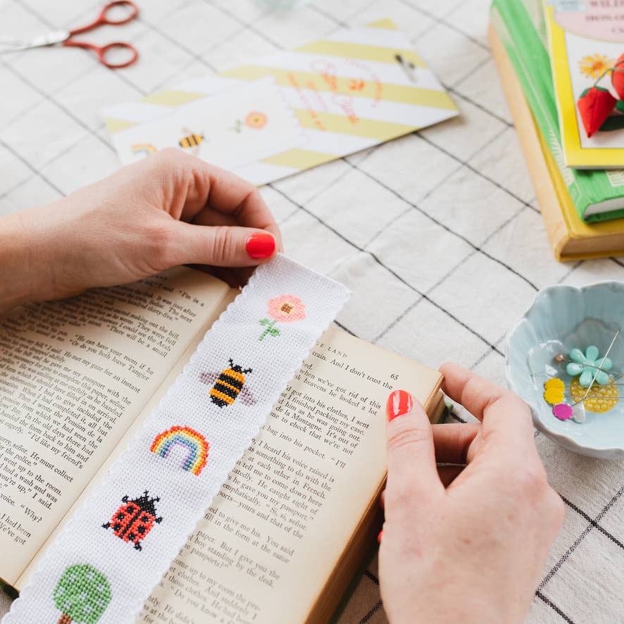 Cotton Clara Nature Rainbow Cross Stitch Bookmark Kit