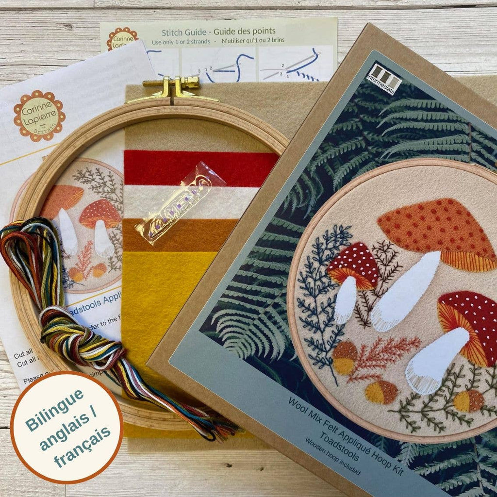 Corinne Lapierre Toadstool Appliqué Hoop Craft Kit