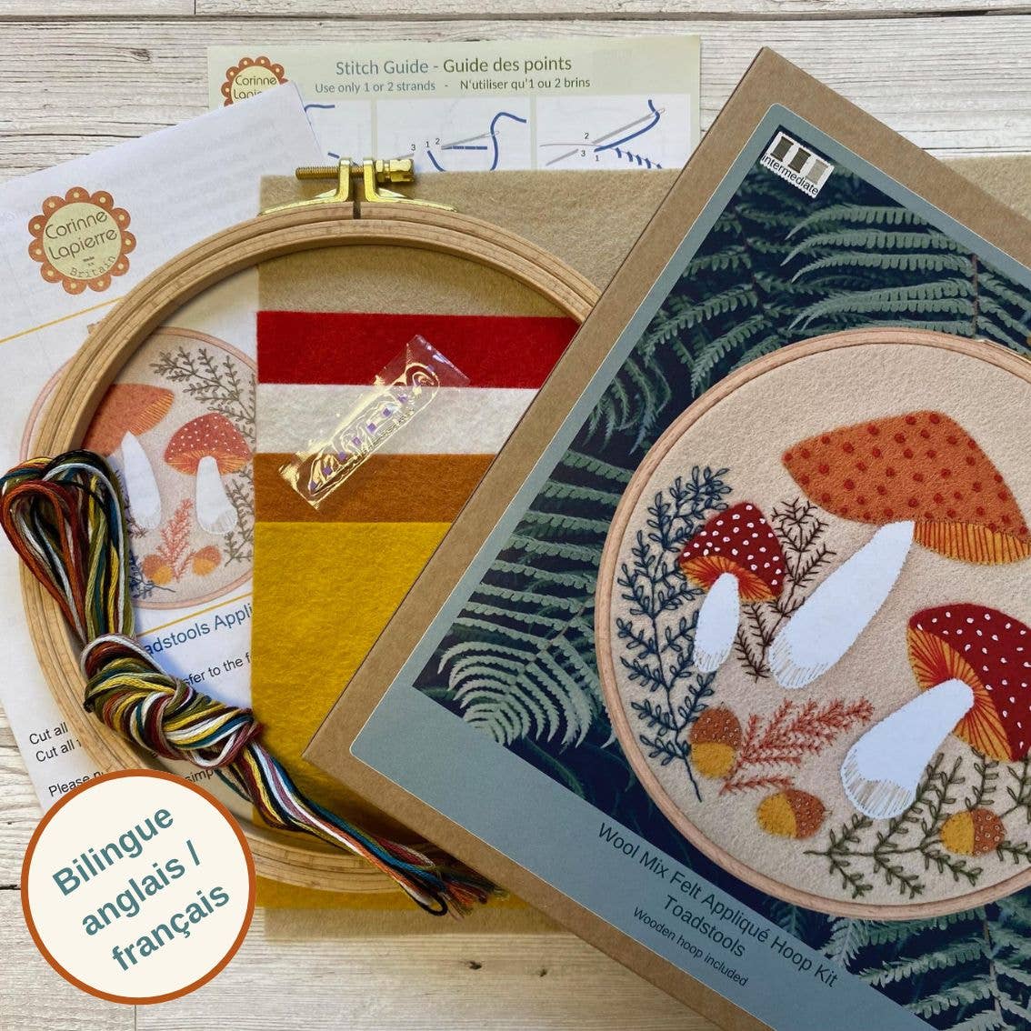 Corinne Lapierre Toadstool Appliqué Hoop Craft Kit