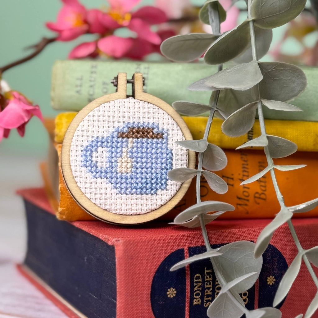 The Crafty Kit Company 'Have a Cup of Posititea!' Mini Matchbox Cross Stitch Kit