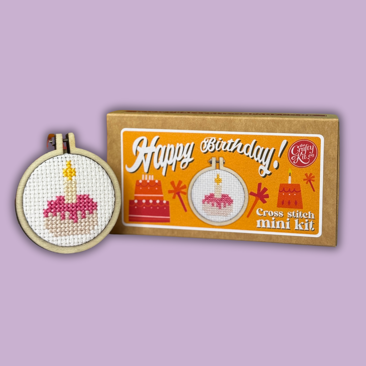 The Crafty Kit Company 'Happy Birthday!' Cake Mini Matchbox Cross Stitch Kit