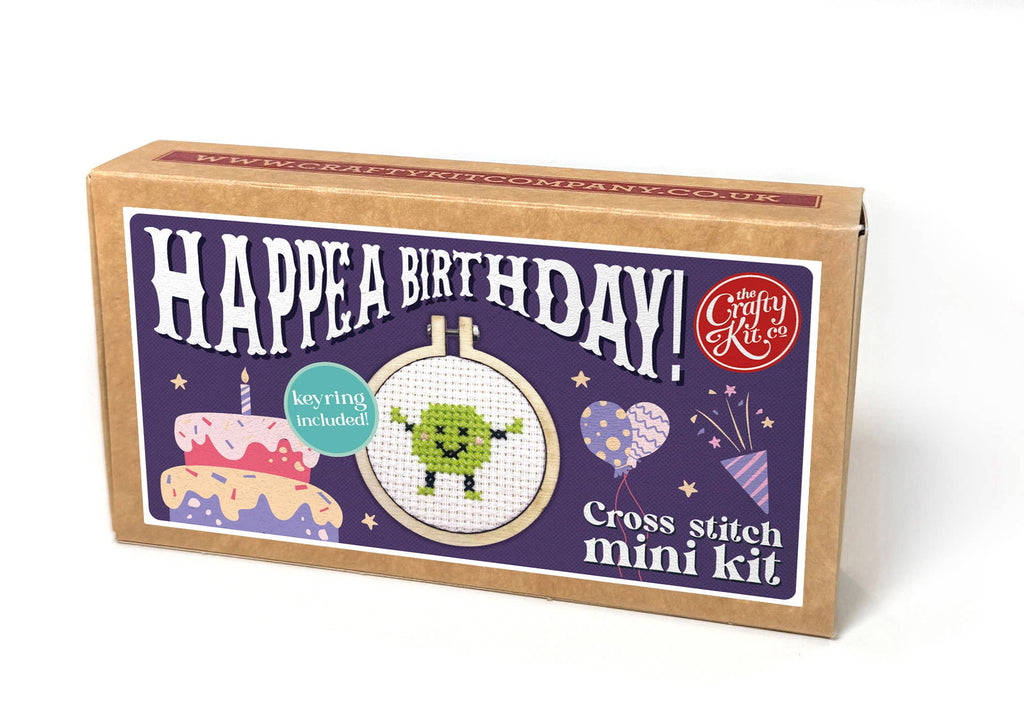 The Crafty Kit Company 'Happea Birthday!' Mini Matchbox Cross Stitch Kit