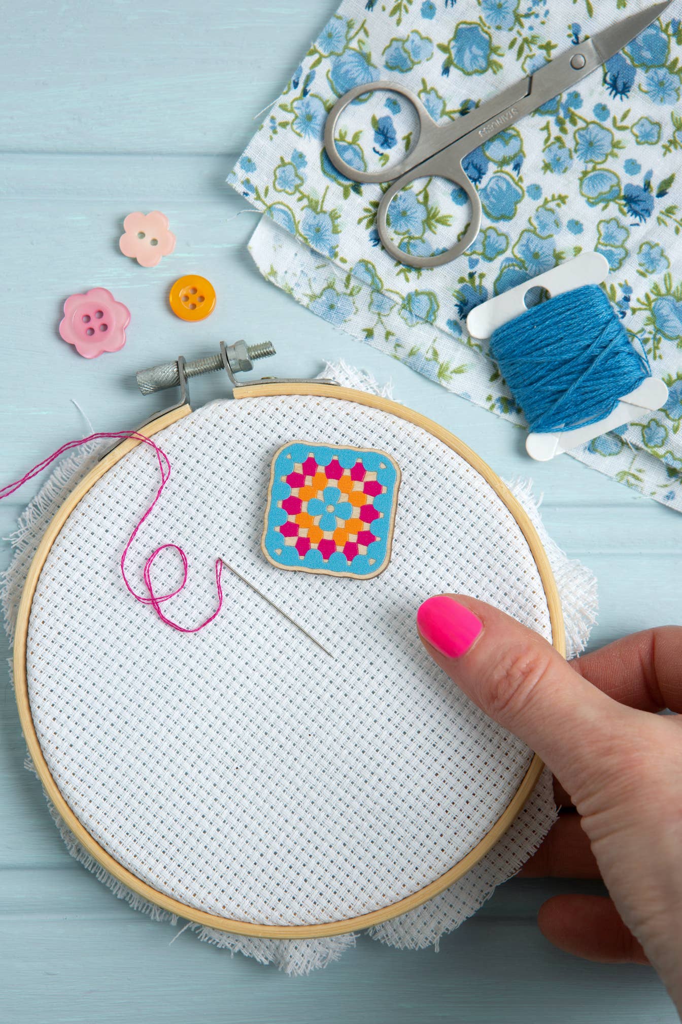Hawthorn Handmade Granny Square Crochet Magnetic Needle Minder | Gift for Crafters