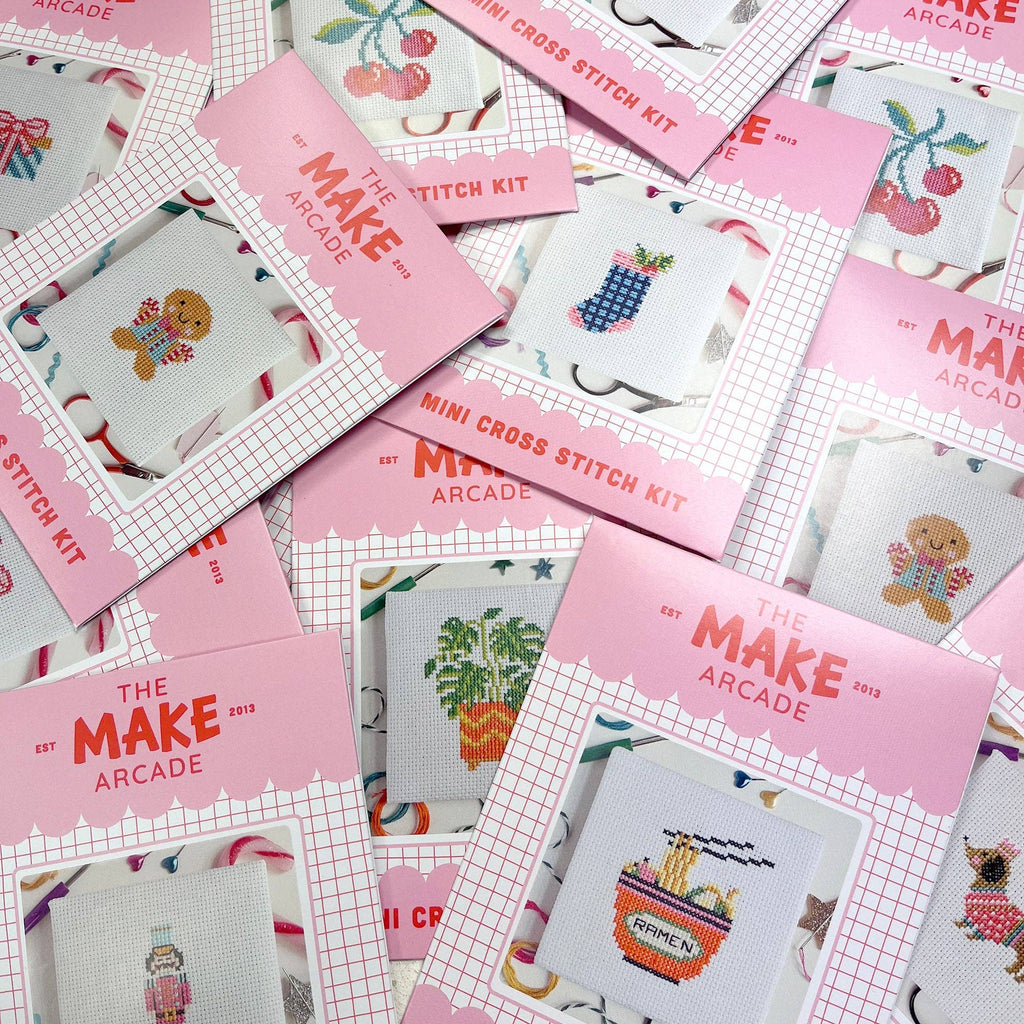 The Make Arcade 'Shrimp' Mini Cross Stitch Kit