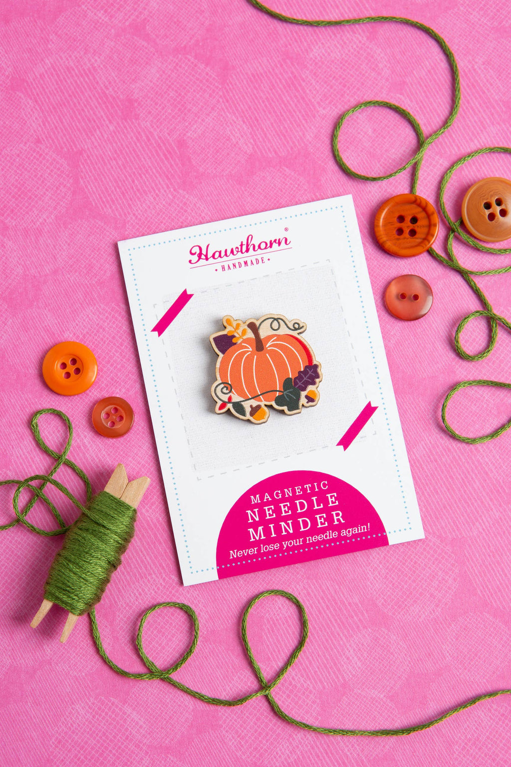 Hawthorn Handmade Pumpkin Magnetic Needle Minder | Gift for Crafters