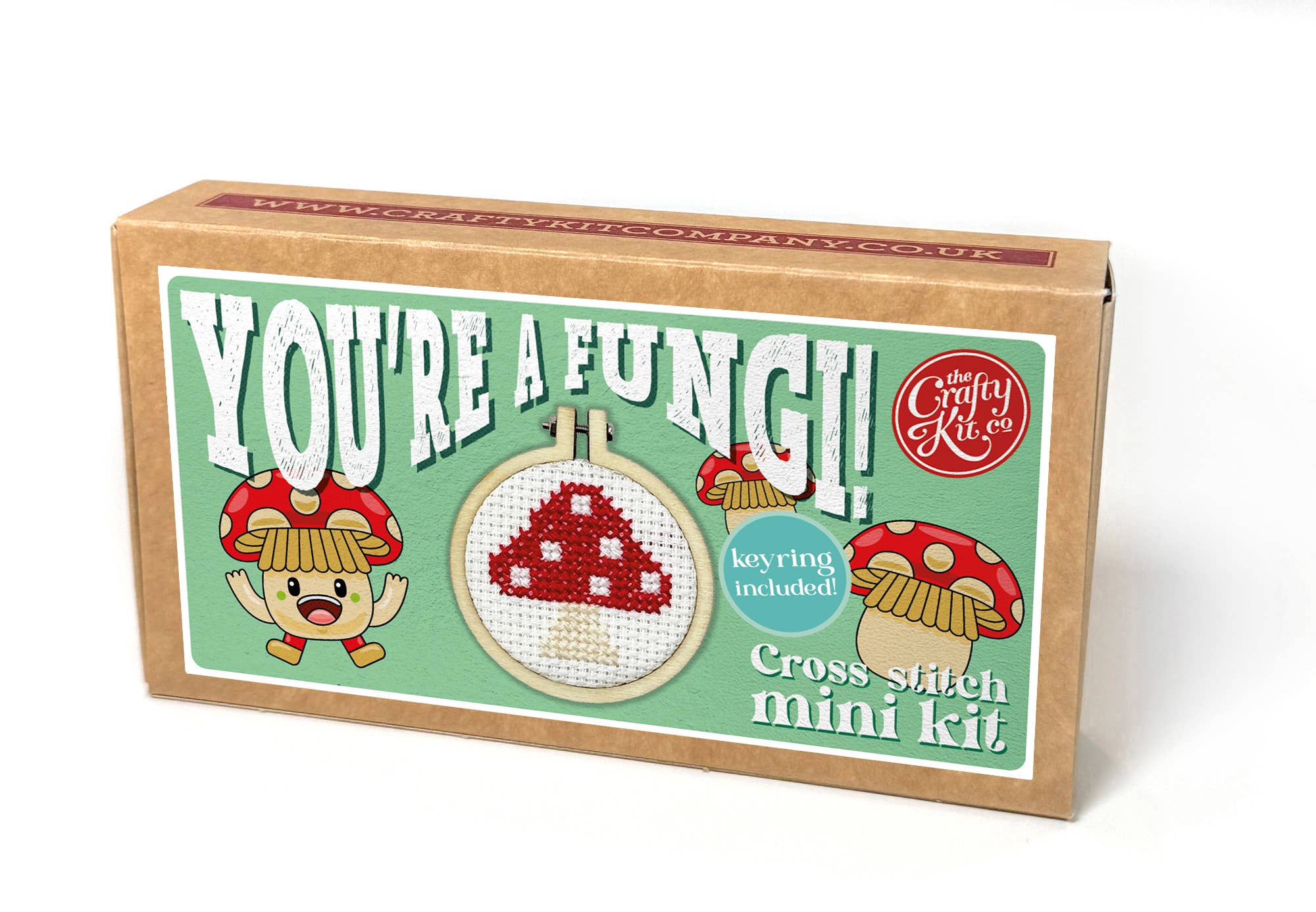 The Crafty Kit Company 'You're a Fungi!' Mini Matchbox Cross Stitch Kit