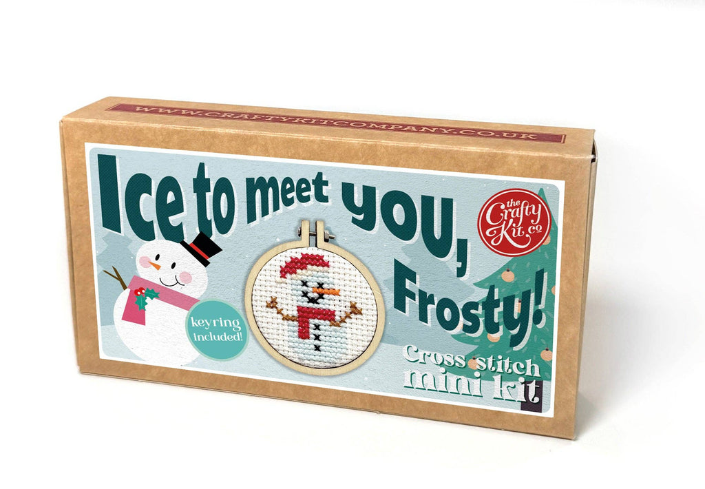 The Crafty Kit Company Snowman Mini Matchbox Christmas Cross Stitch Kit