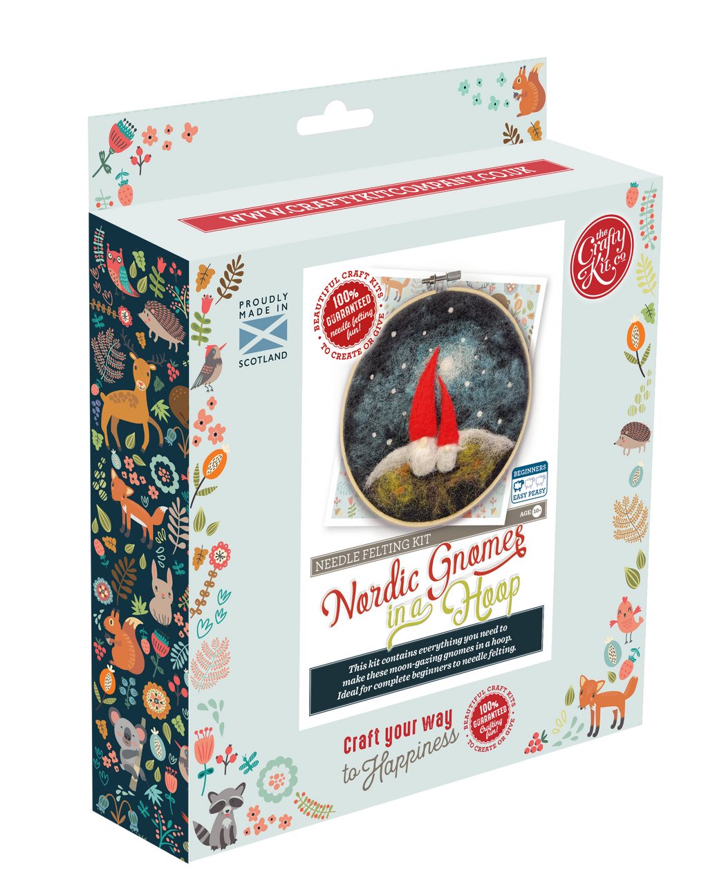 The Crafty Kit Company Gnomes in a Hoop Needle Felting Craft Kit