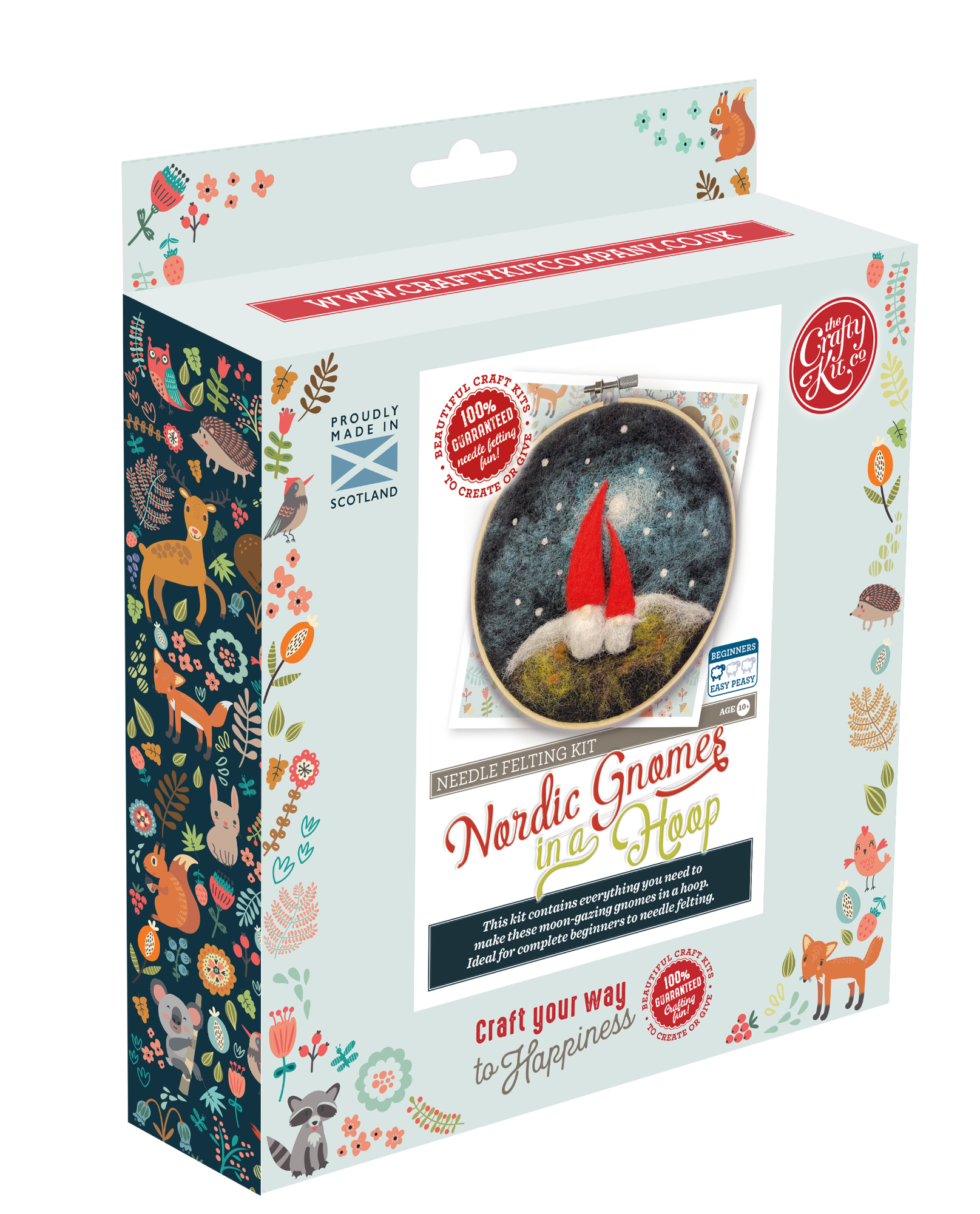 The Crafty Kit Company Gnomes in a Hoop Needle Felting Craft Kit