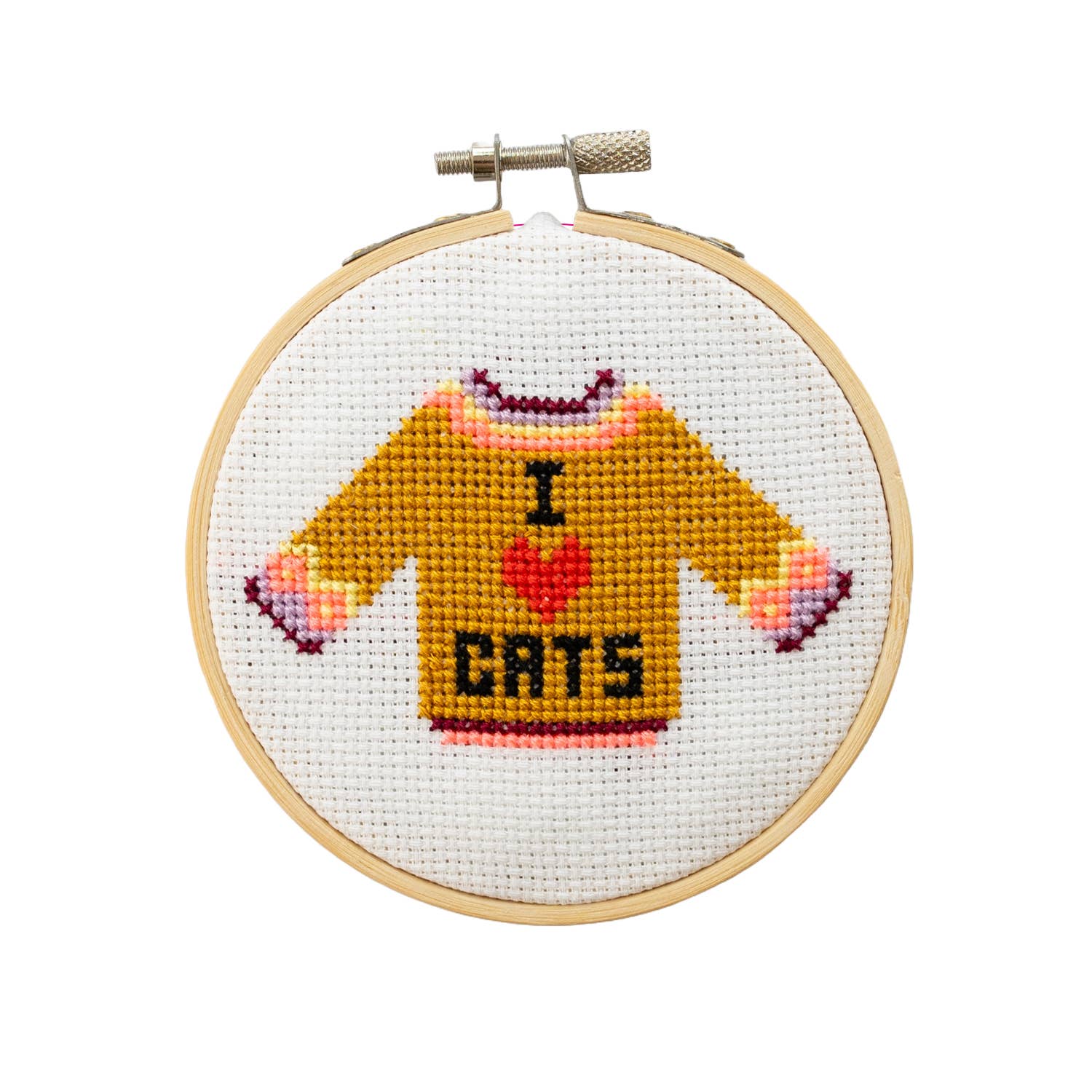 Cotton Clara I Love Cats Jumper Cross Stitch Kit