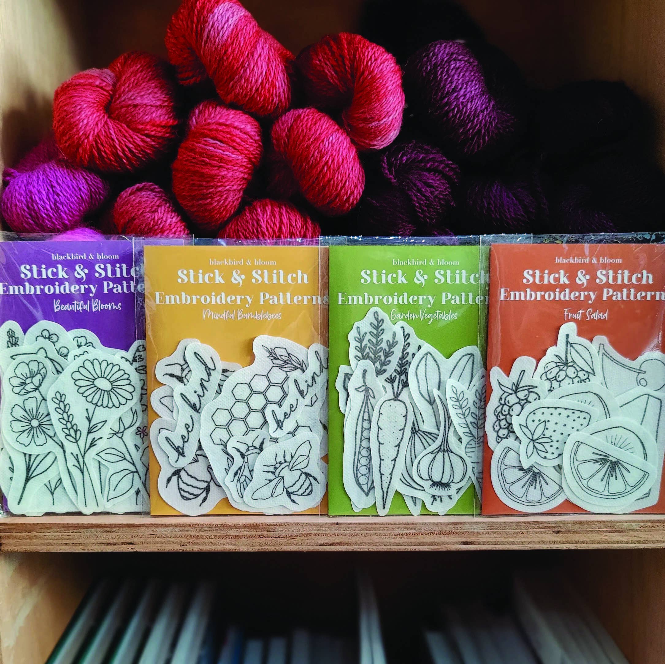 Blackbird & Bloom - Garden Vegetables Stick & Stitch Embroidery Patterns
