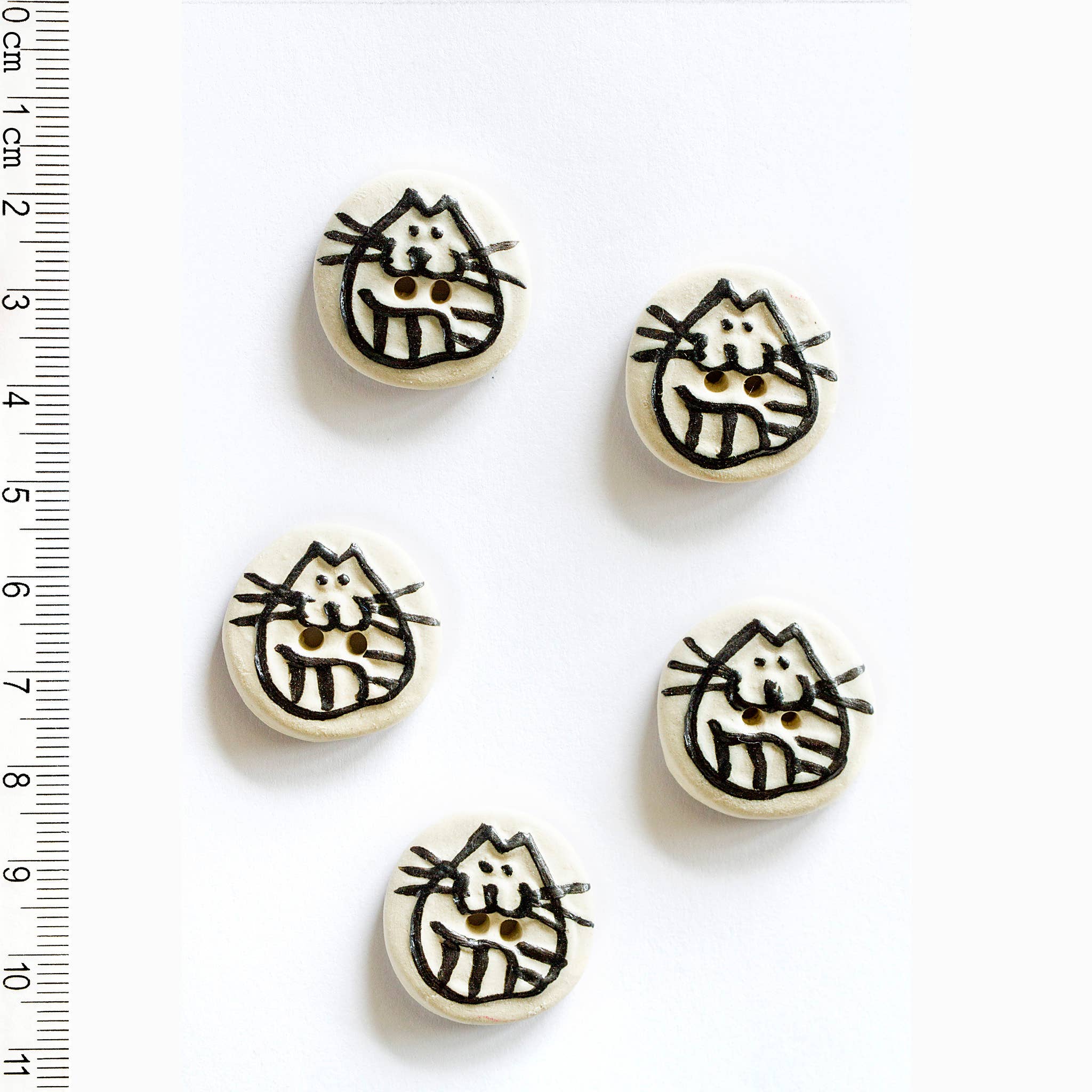 Handmade Black Cat Buttons