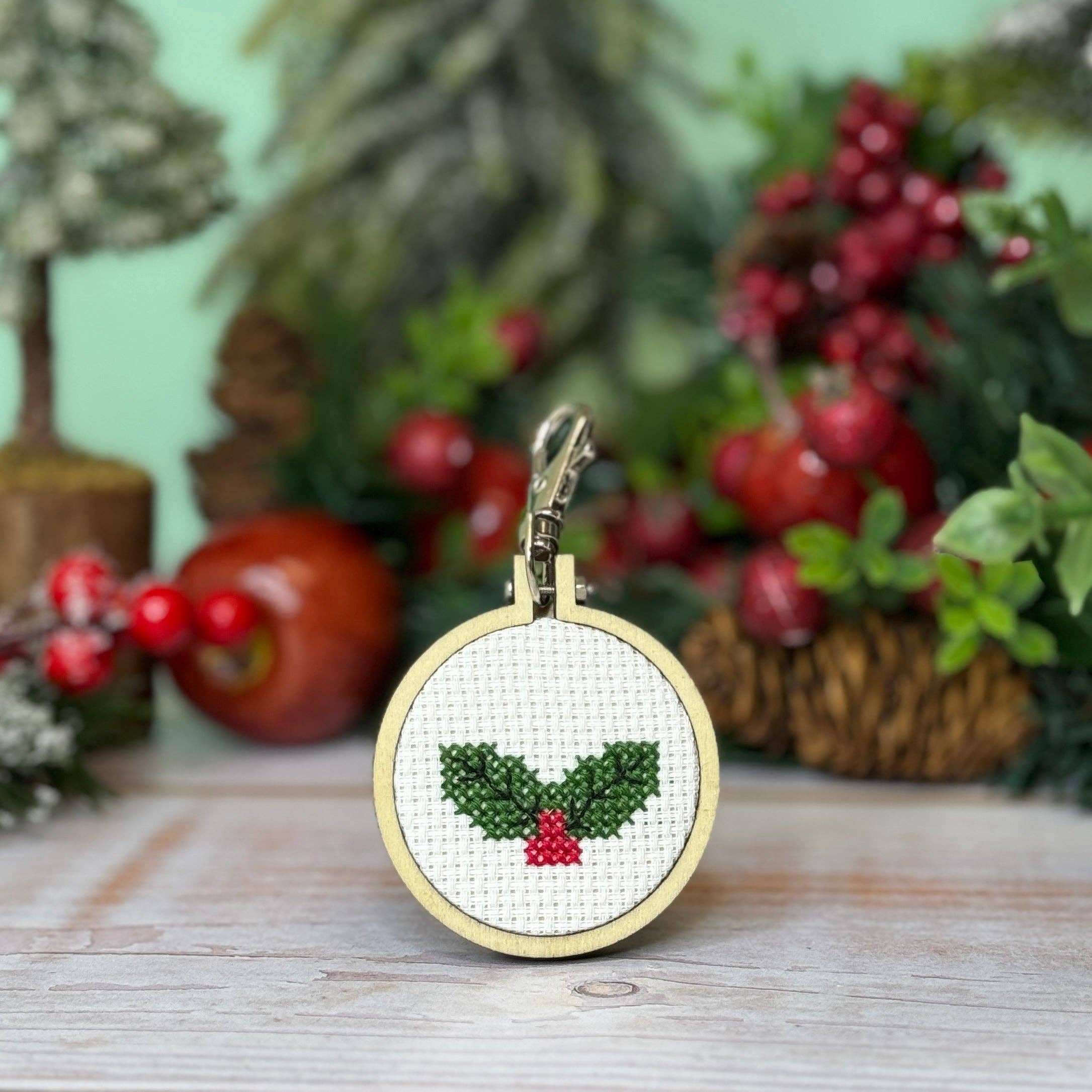 The Crafty Kit Company Holly Mini Matchbox Christmas Cross Stitch Kit