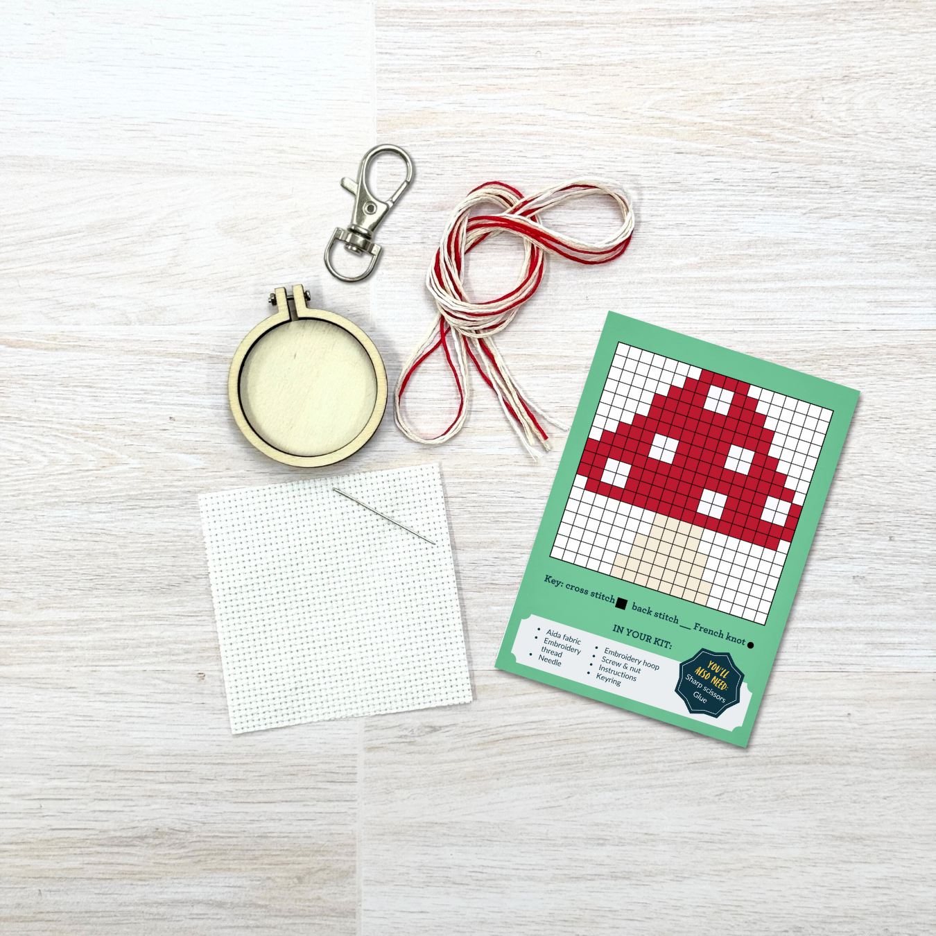 The Crafty Kit Company 'You're a Fungi!' Mini Matchbox Cross Stitch Kit